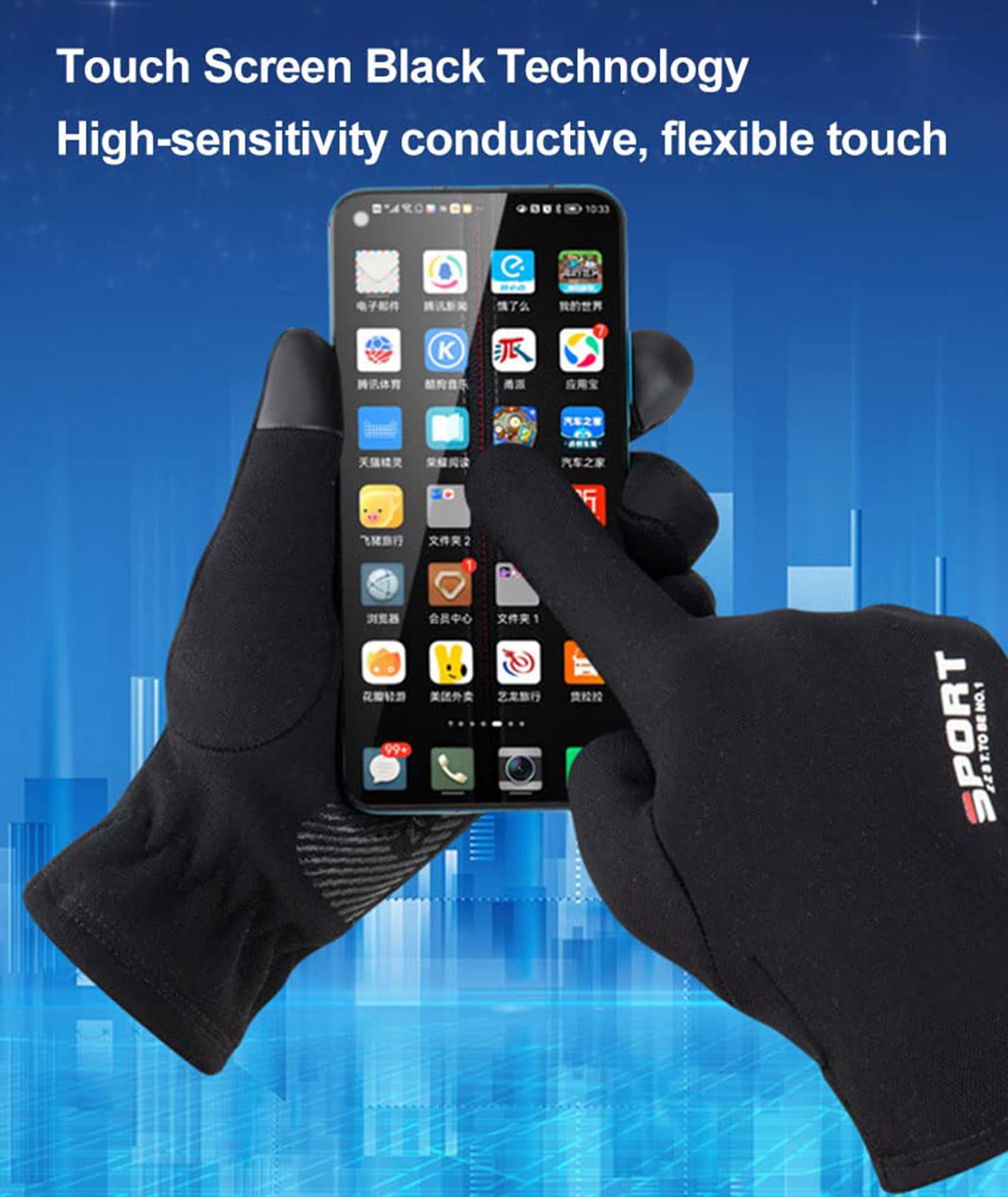 2PCS Black Sun Protection Gloves - Women's Riding Gloves for Bike, UV Protection Summer Cooling 3