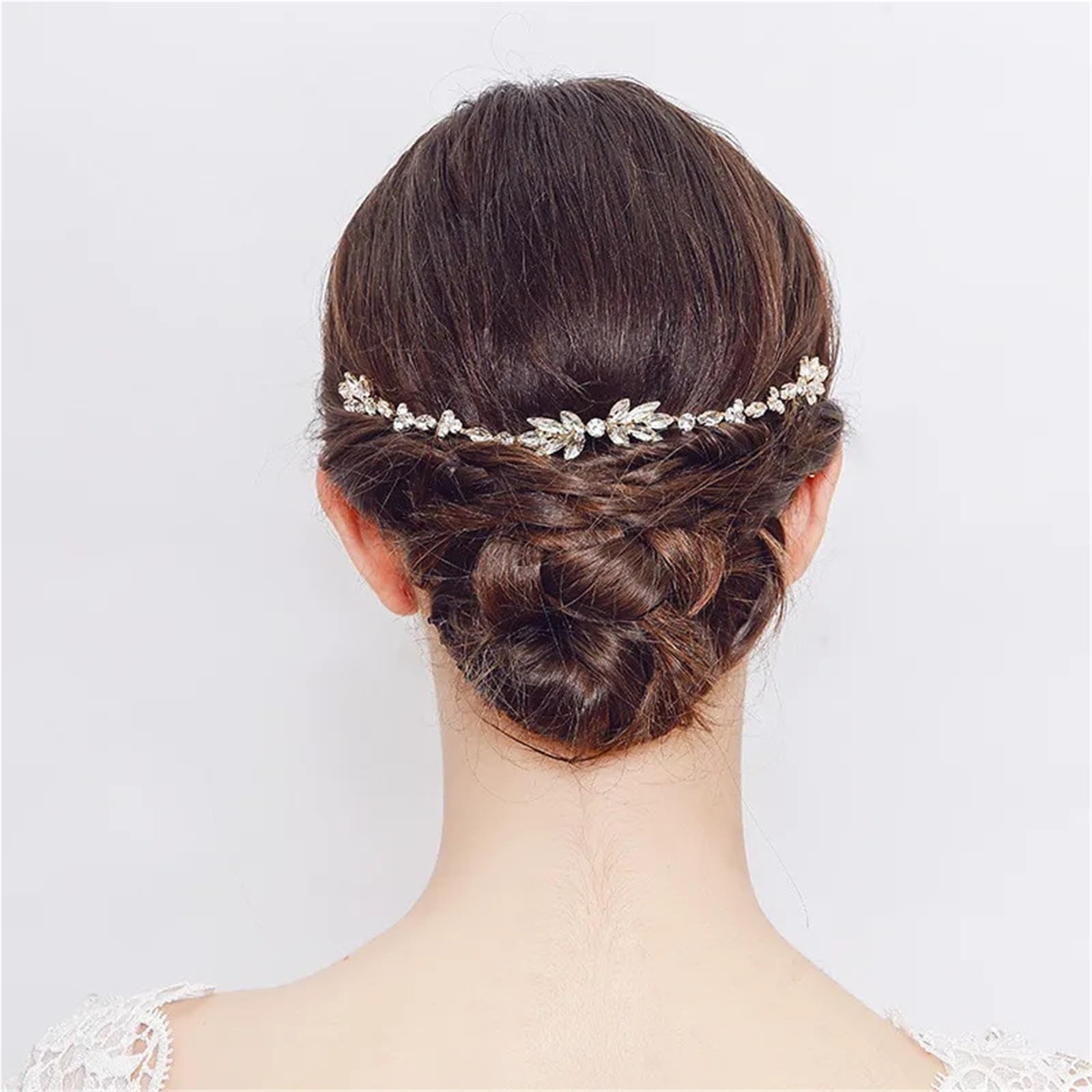2 stücke Hochzeit Lange Haar Kämme Kristall Biegsamen Braut Haar Schmuck Zubehör Frauen Haarnadeln Haarteile Für Hochzeit，Party(Silver)
