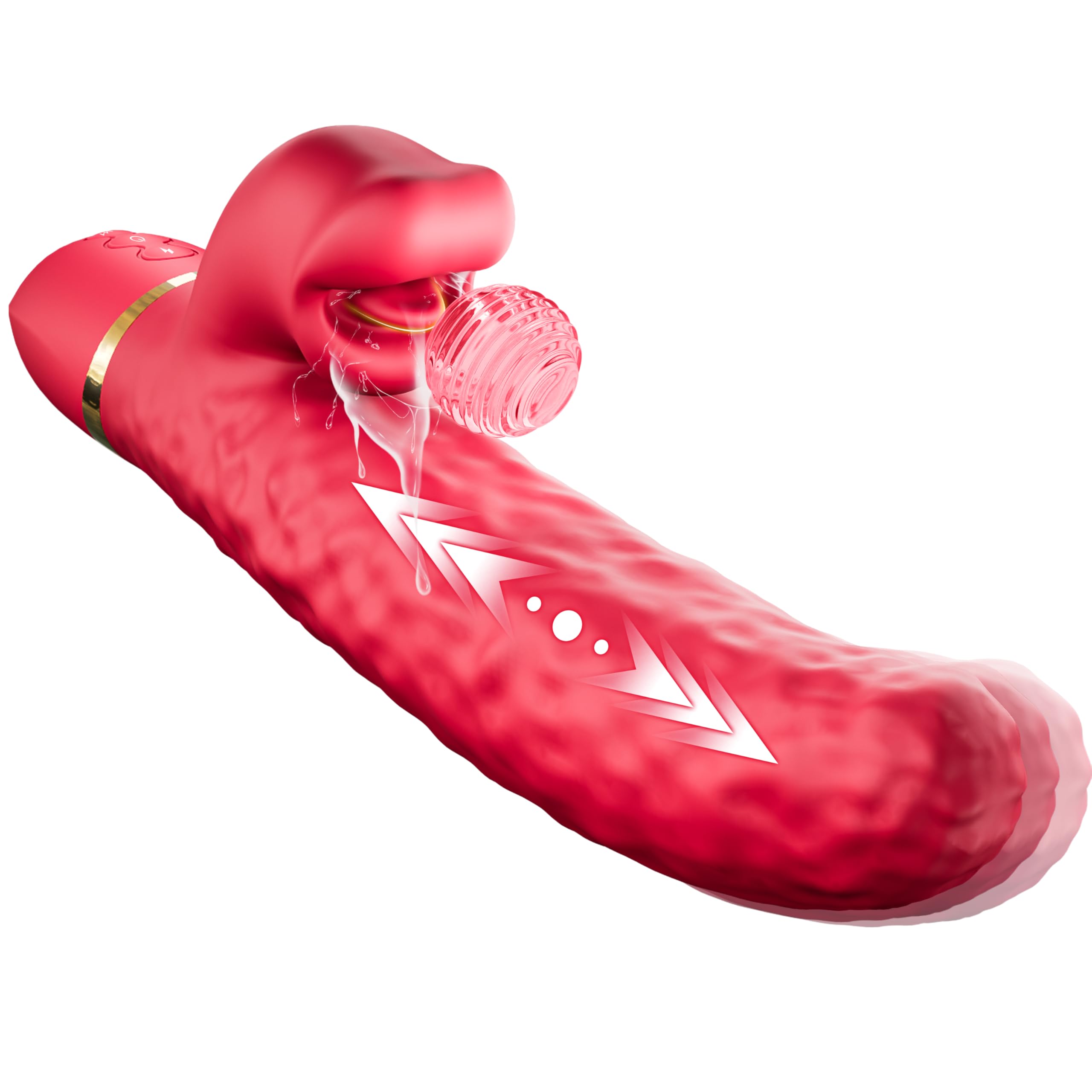 Rabbit Thrusting Dildo Tongue Toy Vibrator Anal Dildo Sex Toys for Women 3 Thrusting 3 Licking 8 Vibrations