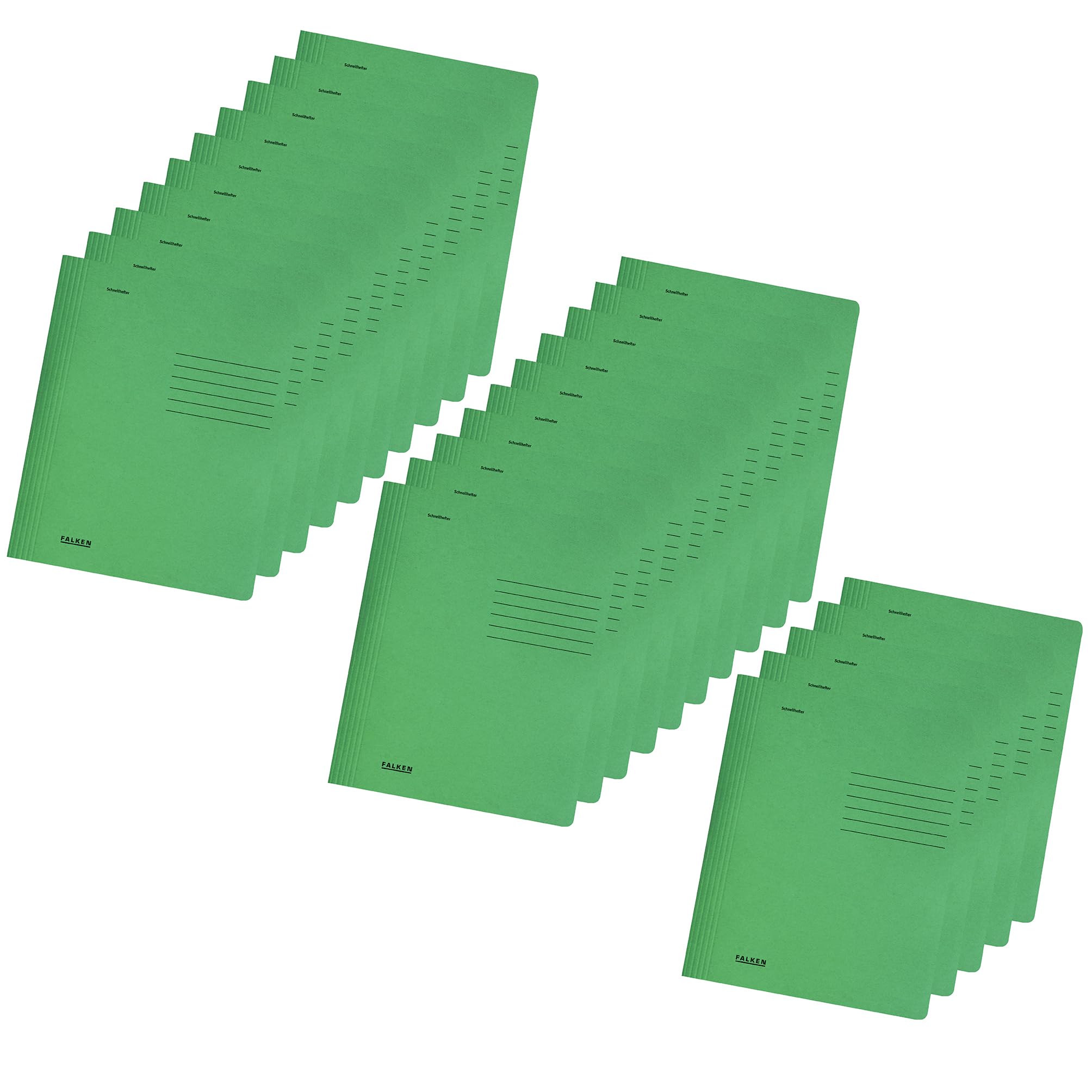 Original Falken 25er Pack Recycling-Schnellhefter DIN A4 Intensivfarbe dunkelgrün. Made in Germany Blauer Engel Hefter Papphefter Kartonschnellhefter Schulhefter Pappordner Mappe Schulordner