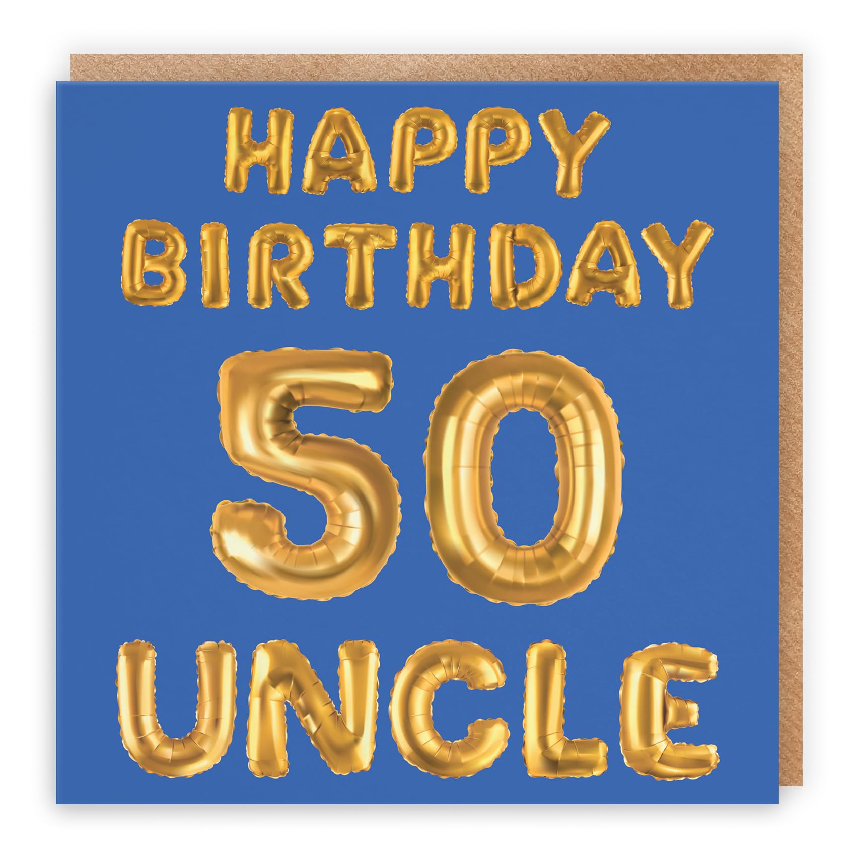 Hunts England - Large Uncle 50th Birthday Card - Happy Birthday - 50 - Uncle - Balloon Collection - Large - 210 x 210 mm - Age 50 Uncle