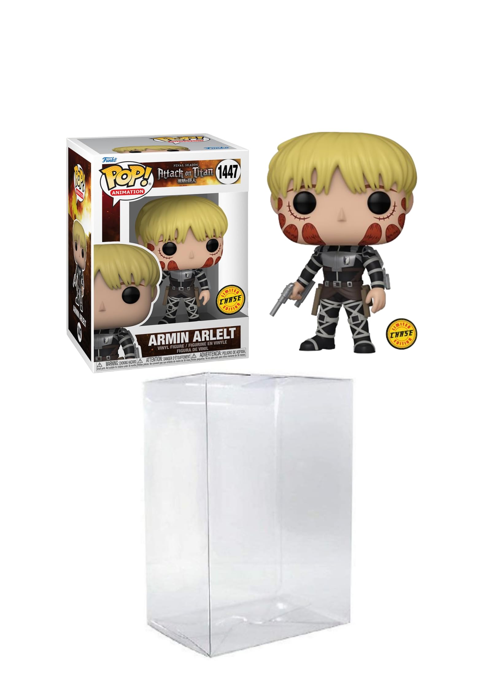 Funko Animazione: Attack on Titan Stagione finale - Armin Arlelt Chase in bundle con un protettore attico di Byron