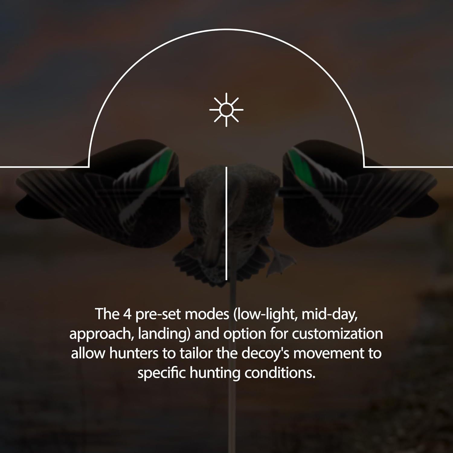 Avian-X Power Flight Green Wing Teal Decoy deployed in water.