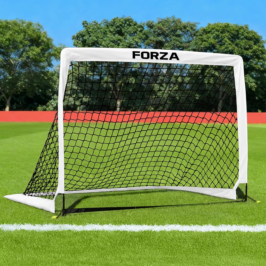 FORZA Square Pop-Up Football Goal [6 Sizes] (White, 5ft x 3.5ft, Pair of Goals) — image 1