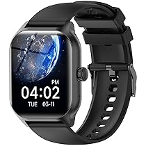 Smartwatch Uomo Donna, Sportivo Fitness Tracker con Effettua o Risposta Chiamate, 2.01″ Intelligente Orologio con Contapassi, Cardiofrequenzimetro, Sonno, IP68 Smart Watch per Android iOS (Nero)