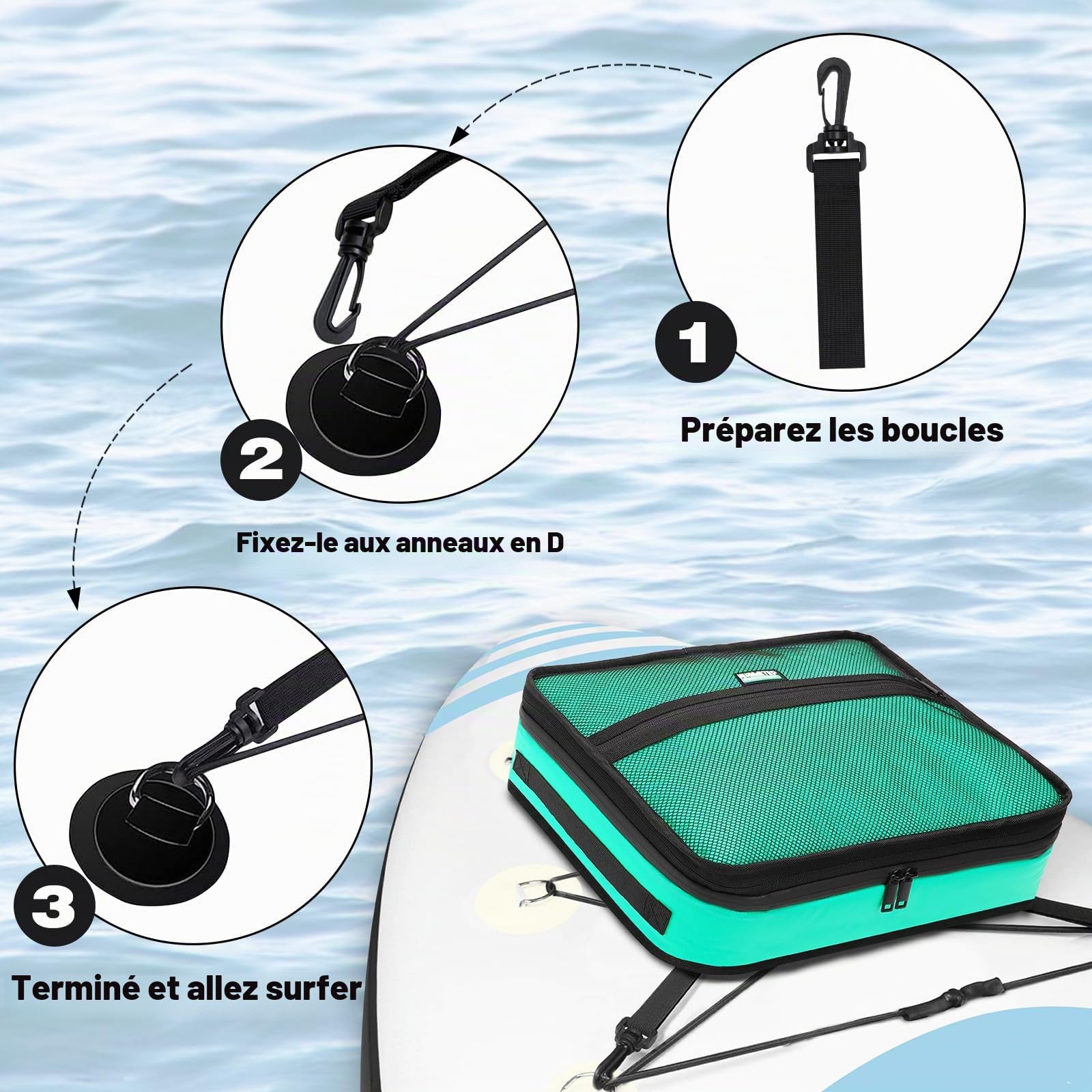 Sac Isotherme pour Paddleboard - Sac Isotherme étanche pour 10 canettes - Sac pour Accessoires de Paddle et Kayak
