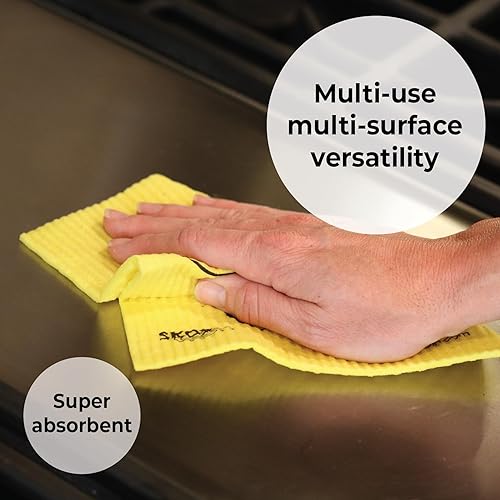 Miniatura 3 de Skoy Paño de cocina sueco, paquete de 8 paños versátiles para cocina y uso doméstico, paños de limpieza reutilizables, ecológicos, aptos para