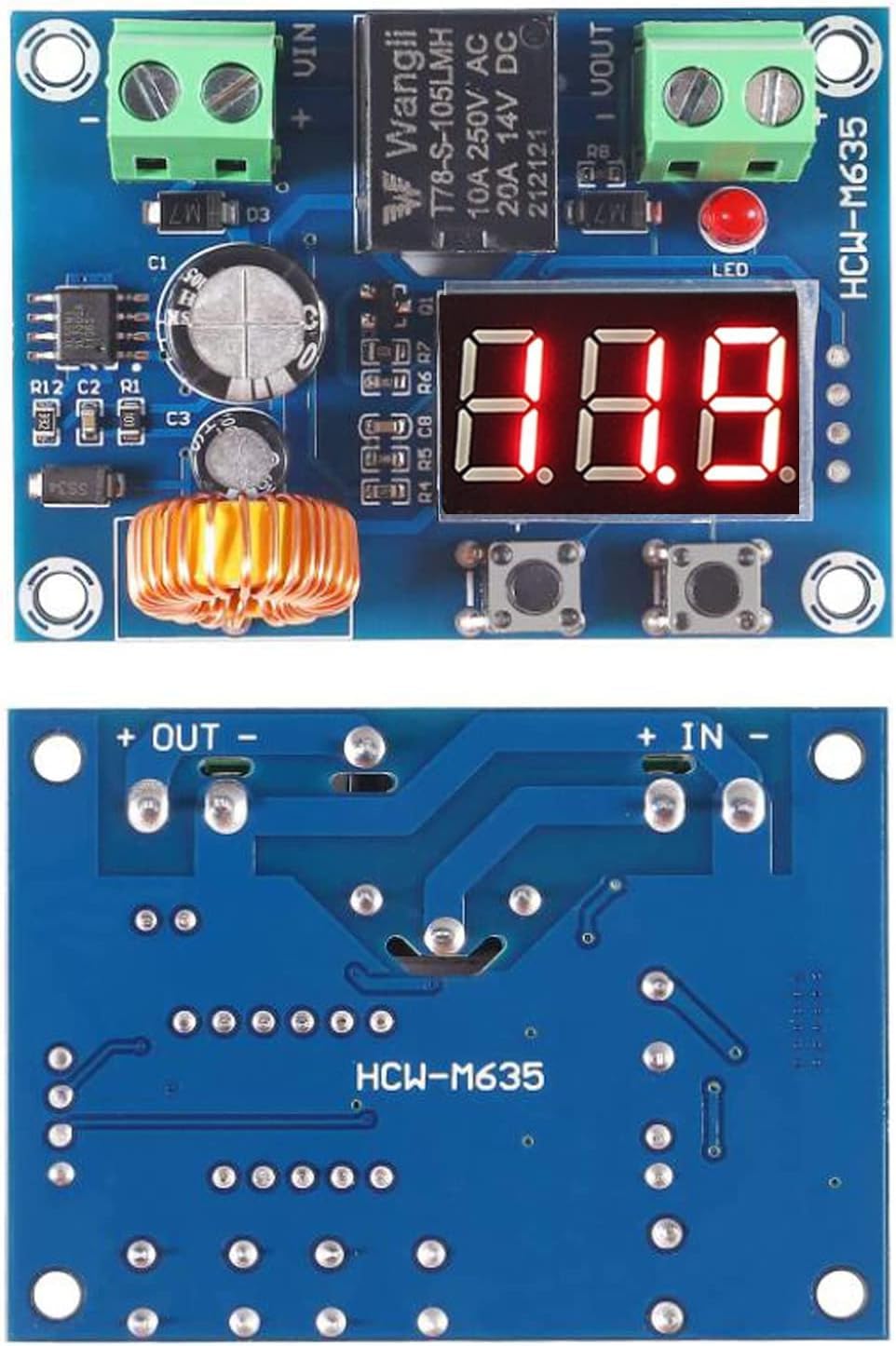 2 Pack XH-M609 Low Voltage Cutoff Module 12V-36V Digital Display Battery Undervoltage Protection Switch Over Discharge Disconnect Relay for Lithium and Lead-Acid Battery Charging Systems - Image 2 thumbnail