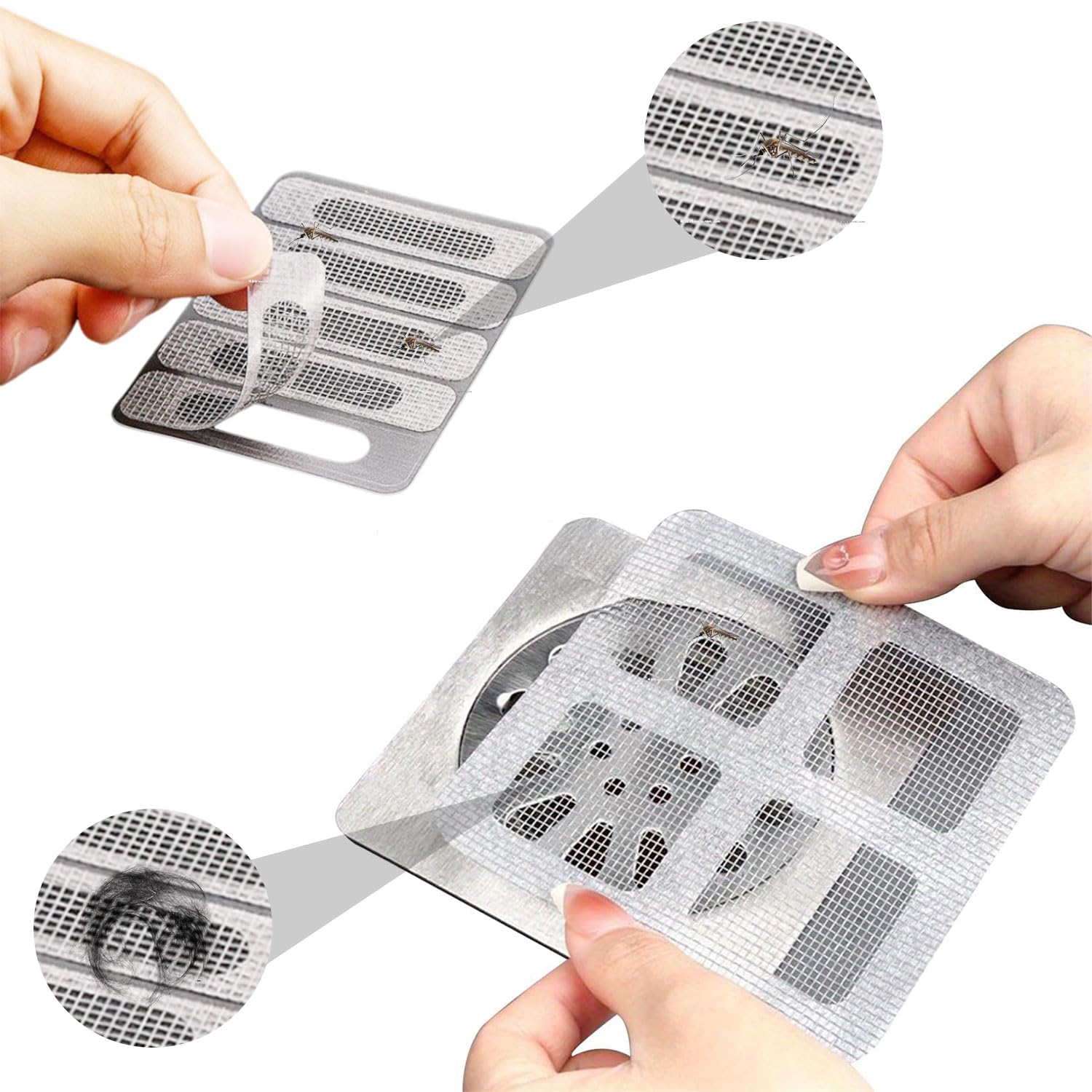 BendJoy (20Pcs) Disposable Sink Strainer, Shower Drain Cover Hair Catcher, Drain Guard Mesh, Mesh Roll for Bathroom, Kitchen Sink Filter Net for Waste | (10Pcs) Door and Window Flow Hole Stickers (B0D5YCT36B) Amazon Price History, Amazon Price Tracker