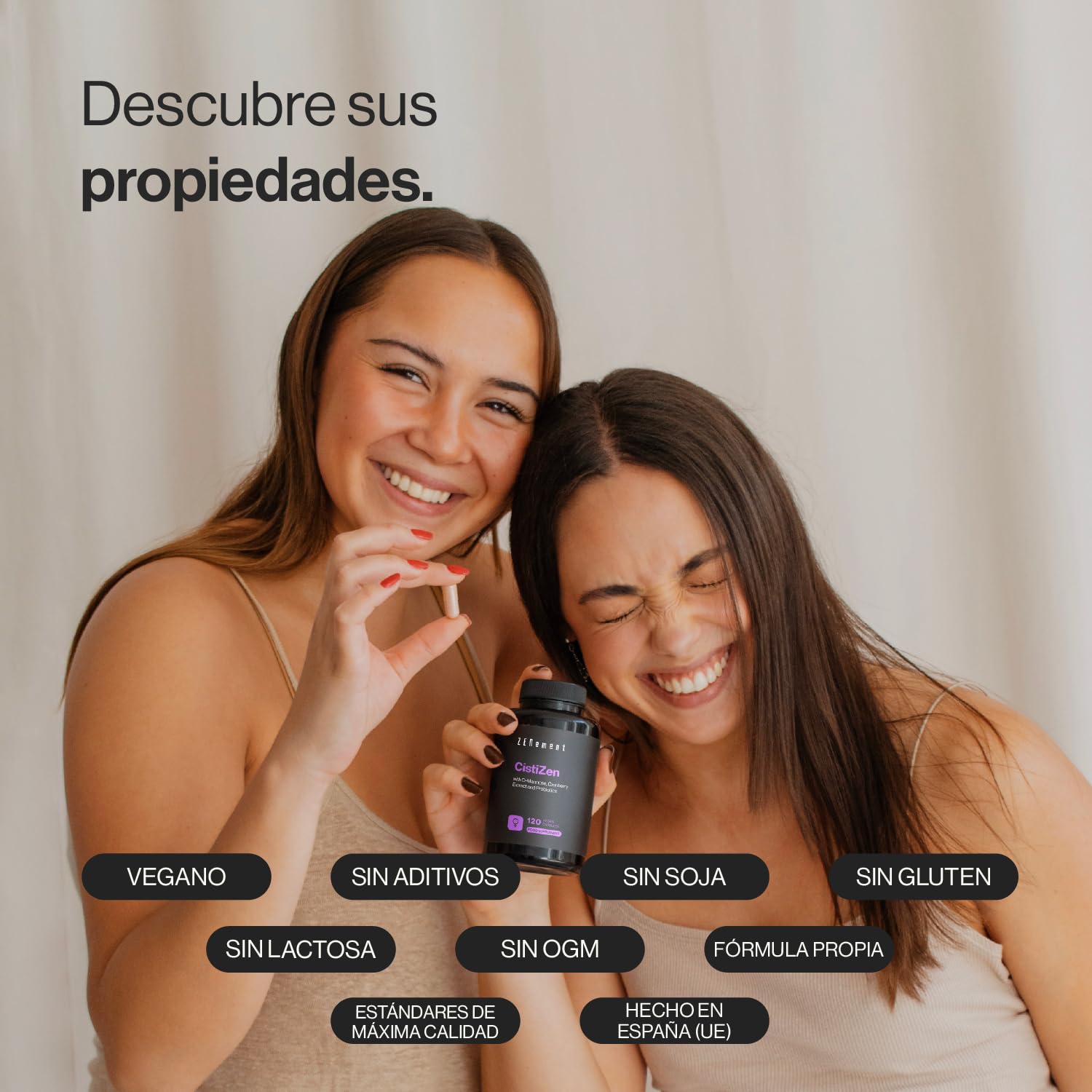 CistiZen - Con D-Manosa, Arándano Rojo y 5 Cepas Probióticas – 120 Cápsulas Veganas, Sin Aditivos, Sin OGM, Sin Gluten, Sin Lactosa, Sin Soja – Zenement