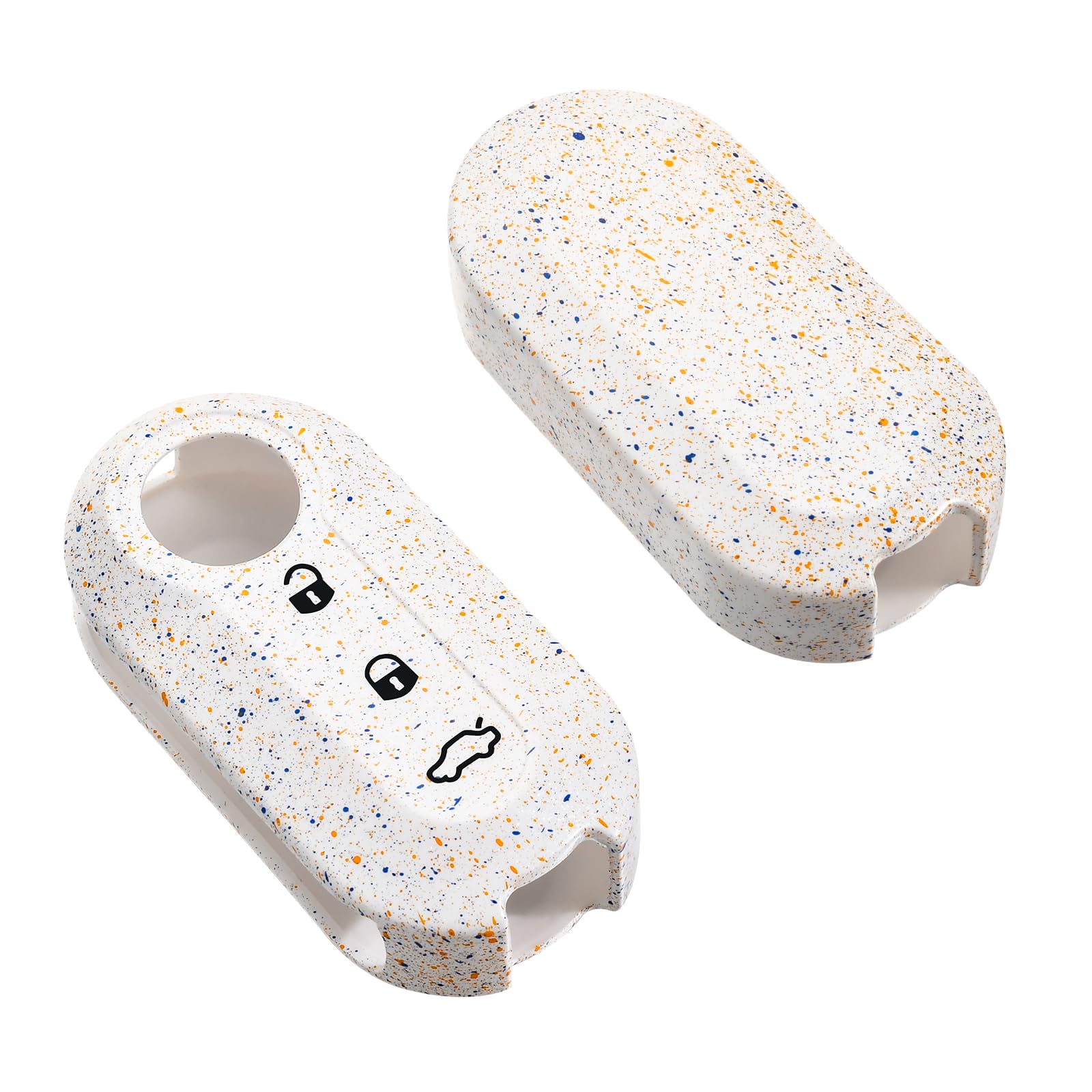 OFFCURVE Custodia Chiavi Trasparente Per Fiat 500, Panda, Punto, Bravo, Lancia Ypsilon E Delta – Cover TPU Ultrasottile - 2