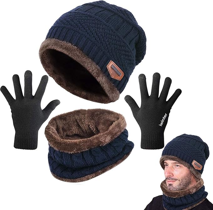 Gorro y Guantes de Invierno con Forro Polar