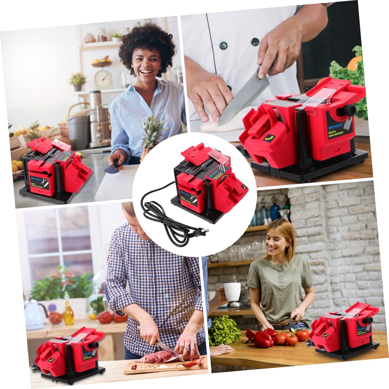 Electric Sharpener Machine Multifunctional Kitchen Tool for Scissors Drill Bits Easy to Use Suitable for Home Professional Chefs Random Color