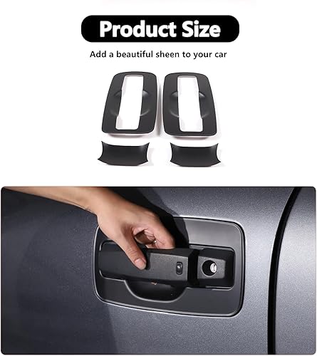 Miniatura 7 de Cubierta adhesiva para cubierta de cuenco de puerta exterior de automóvil compatible con Nissan Titan 2016-2023, decoración de marco protector para