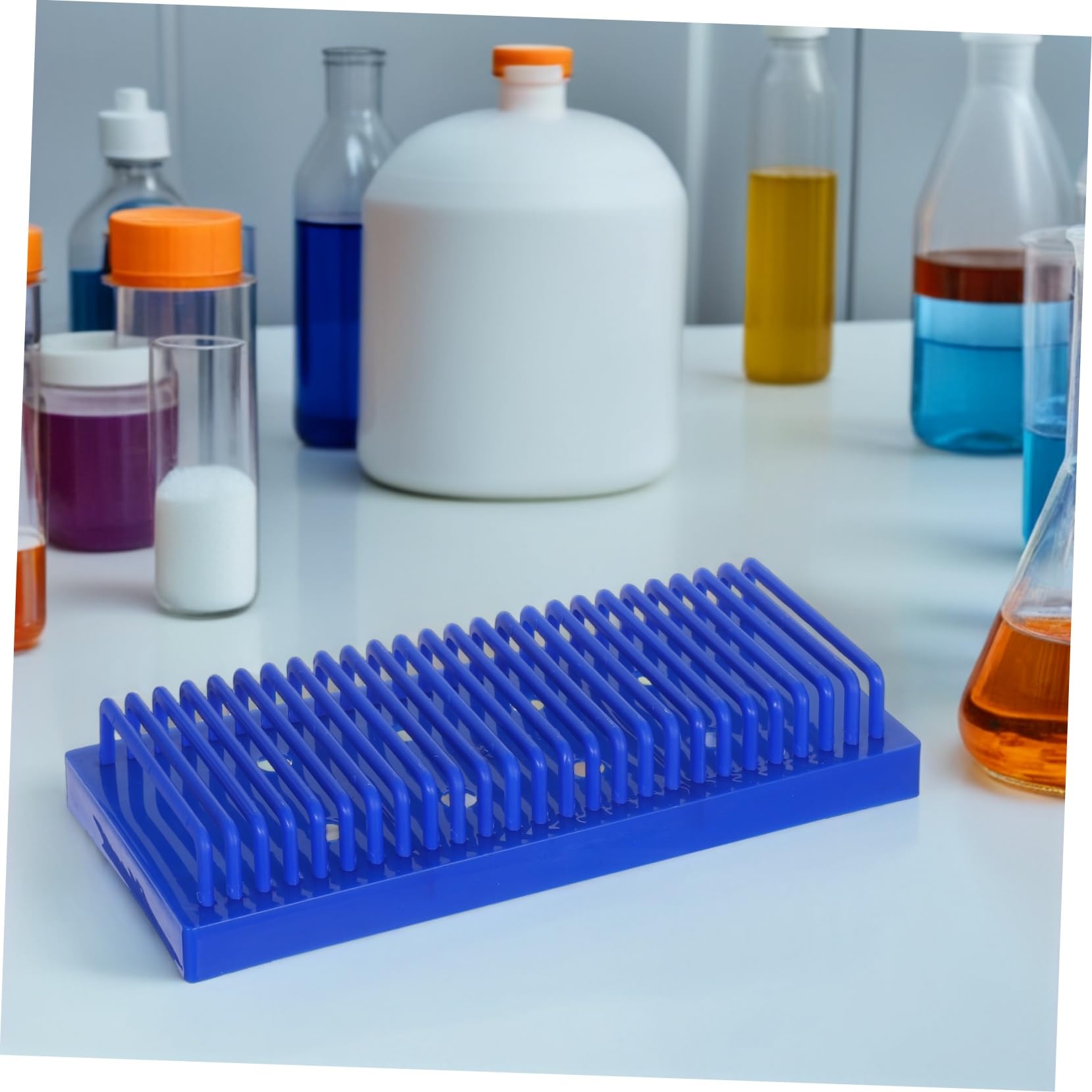 MAGICLULU Porte-Lames de Laboratoire Plastique Support pour Lames de Microscope avec Égouttoir à Plusieurs Niveaux Séchoir à Lames Compact