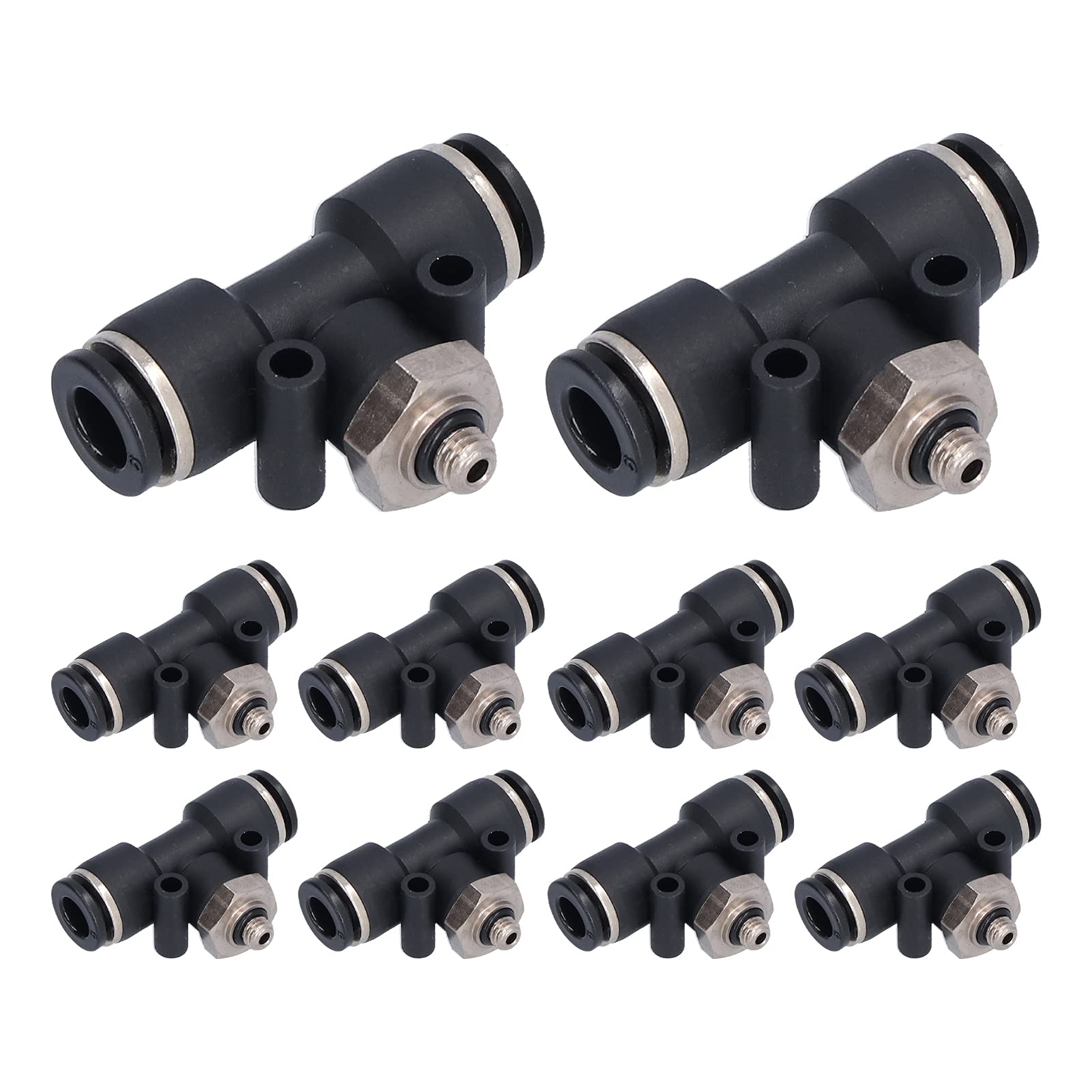 10 Pezzi Raccordo per Tubo Pneumatico Raccordi a Pressione in PVC Filettatura Maschio PB da 1,0 a 1,2 MPa Tenuta Stabile Rilascio Facile per Apparecchiature di Automazione Accessori per