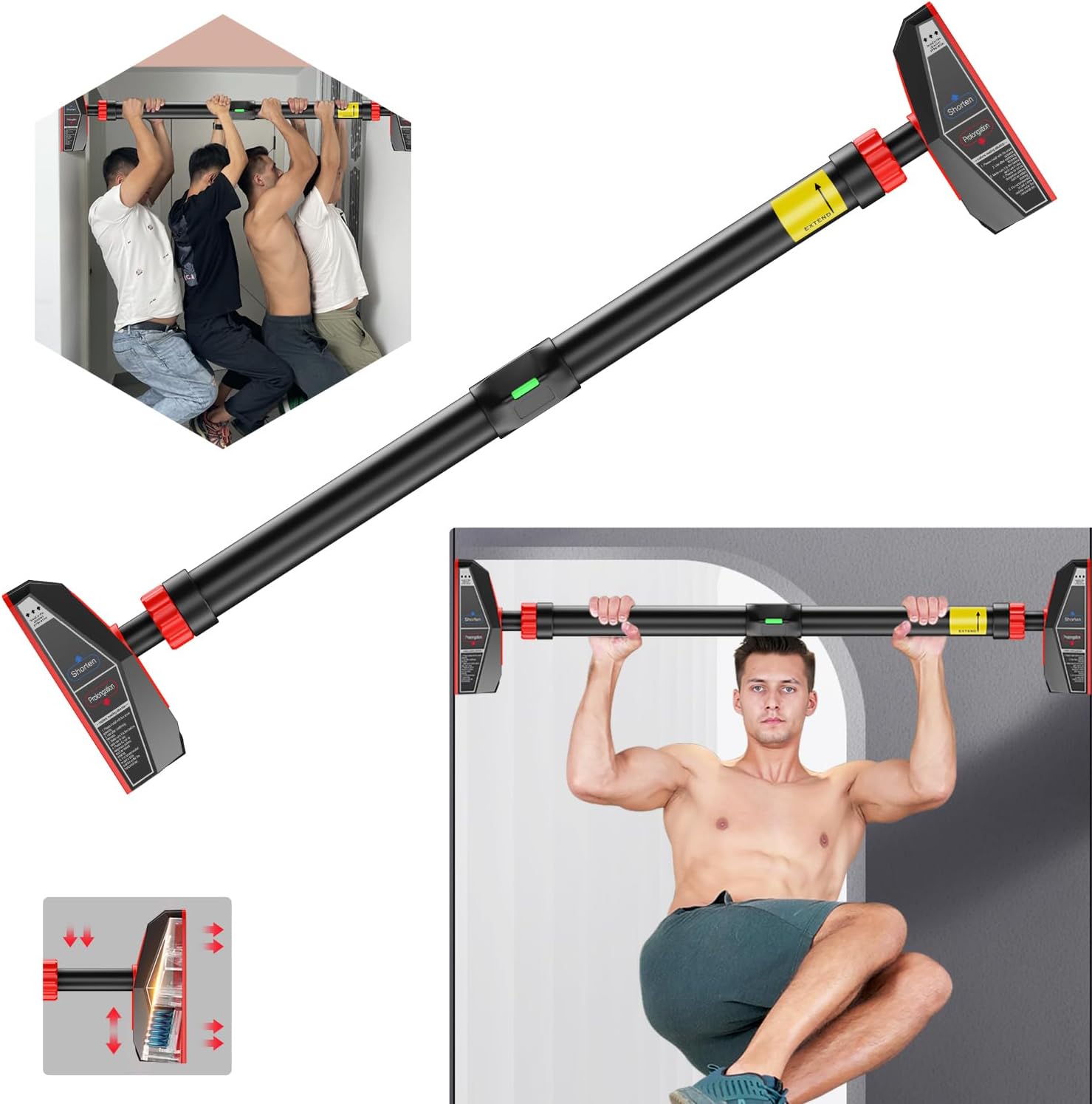 Pullup Bar No Screw Installation Doorway Fitness Workout