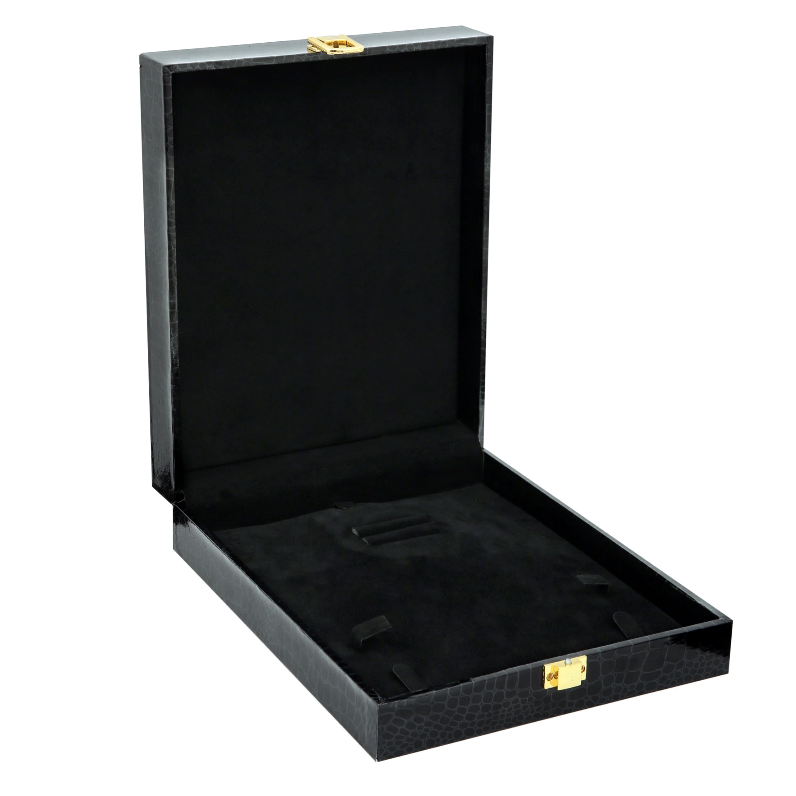 GenericLeather Necklace Box, Jewelry Box, Necklace Gift Box, Necklace Organizer box (Black)