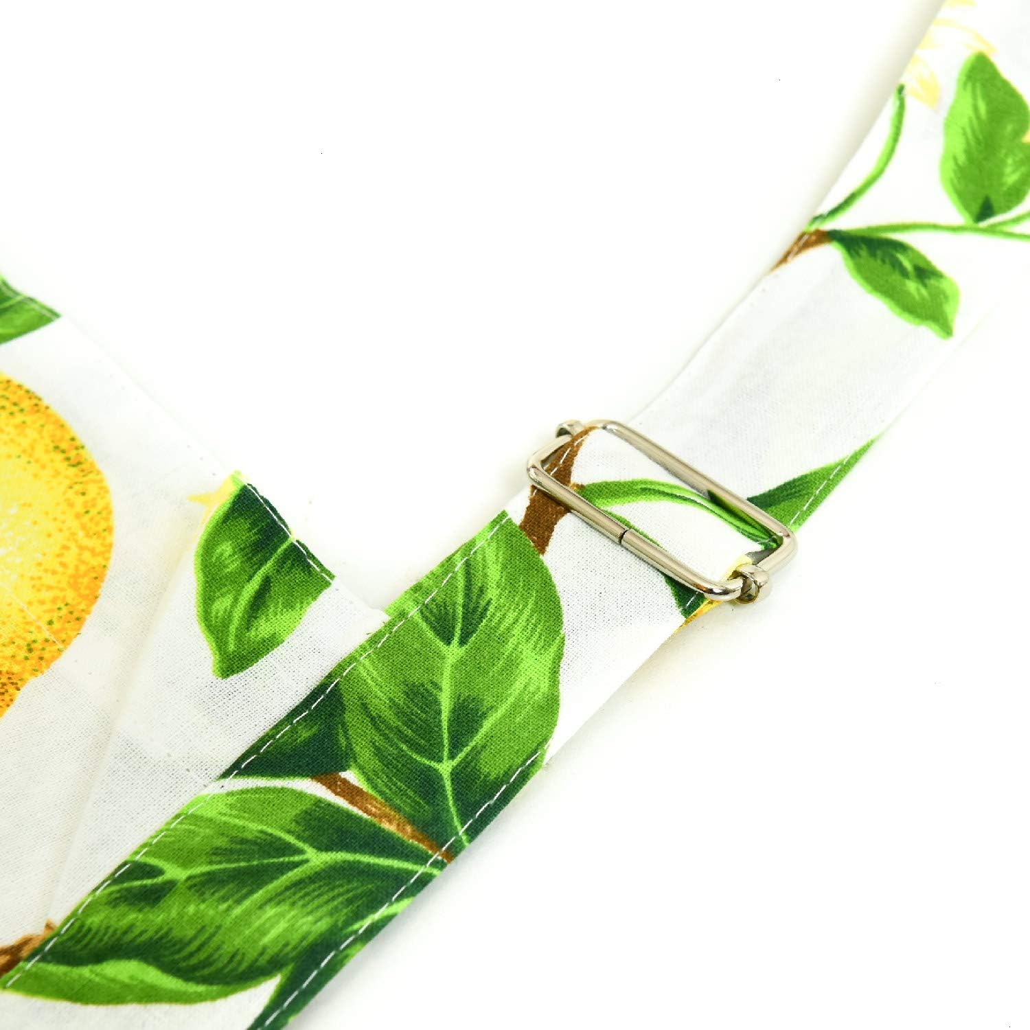 JETEHO Adjustable Cotton Kitchen Apron with Pockets Lovely Lemon Tree Apron for Ladies