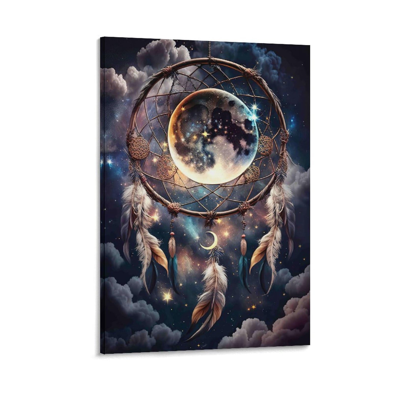 DHBANEIOK Dreamcatcher Moon Magic Wall Decor Poster Canvas Prints Picture Modern Canvas Wall Art Picture Wall Hanging for Bathroom Wall Decor 24x36inch(60x90cm)
