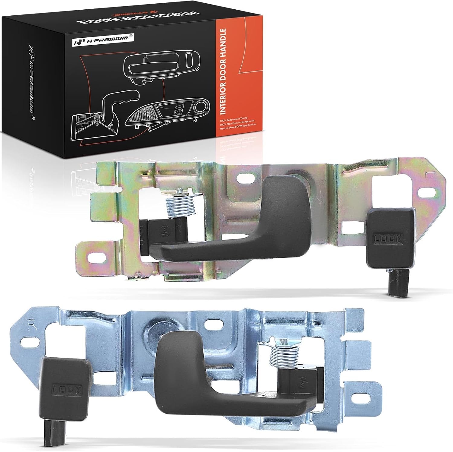 A-Premium Inside Interior Door Handles Compatible with Honda Civic 1996 1997 1998 1999 2000, Coupe & Hatchback, Black, 2-PC Set, Front Driver and Passenger Side