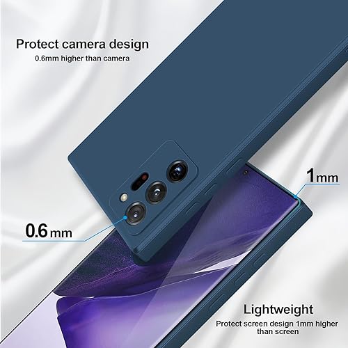 Miniatura 3 de GiiYoon Funda de silicona compatible con Samsung Galaxy Note 20 Ultra, funda de cuerpo completo sedosa y suave al tacto con protección de cámara,