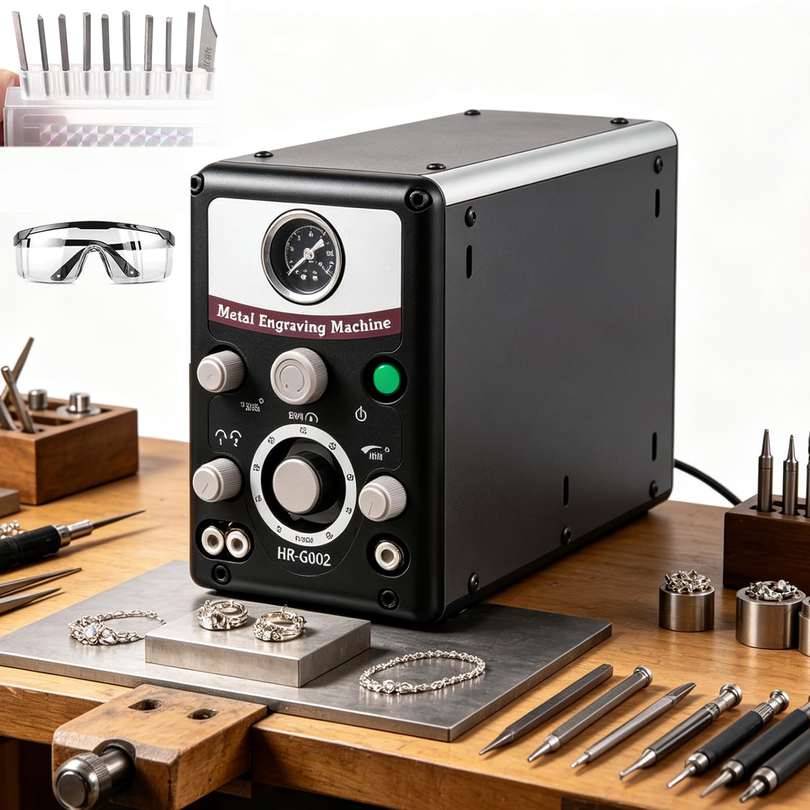 FHRKA Pneumatic Impact Engraving Machine, 400-800RPM Dual- Pneumatic Hand Engraving Machines, 80W Hand Engraving Machine