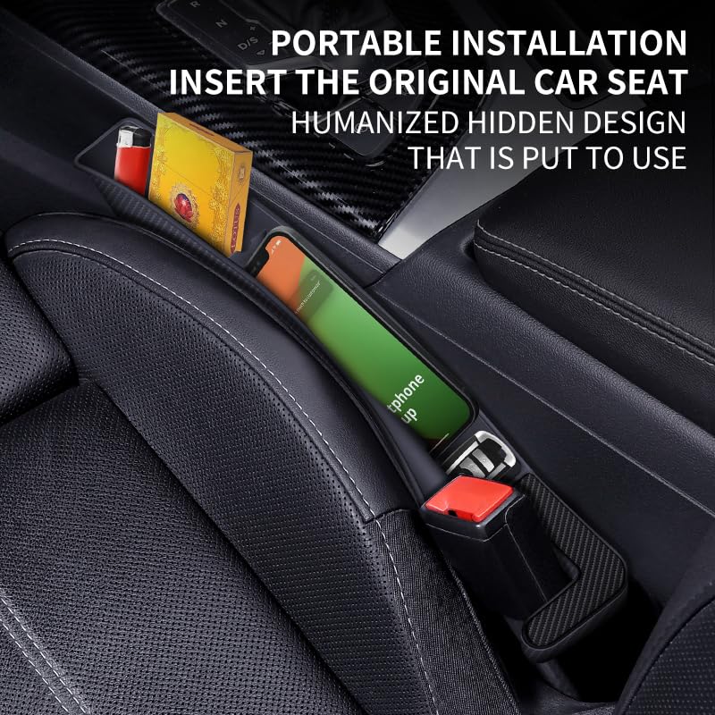 Yibrvoik 2 Pack Car Seat Gap Filler Organizer - Premium Car Seat Gap Storage Solution, Car Organizers and Storage for Phones, Keys, Cards, and More, Universal Fit for Most Vehicles