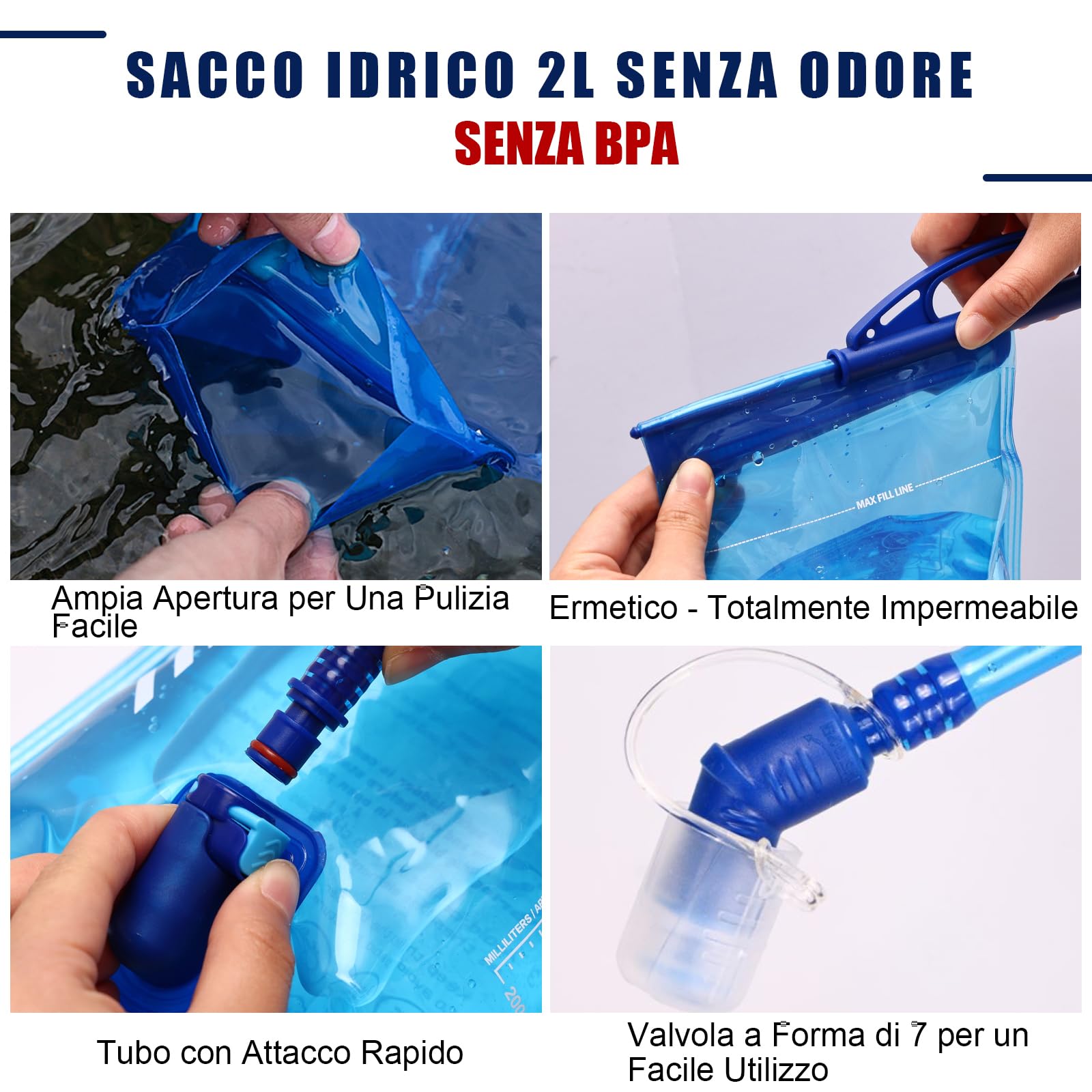 Zaino Trail Running, Gilet Running Uomo Donna, Running Vest con Sacca Idrica 2L, Gilet Corsa per Idratazione Ultraleggero Riflettente per Corsa MTB Bici Moto Trekking