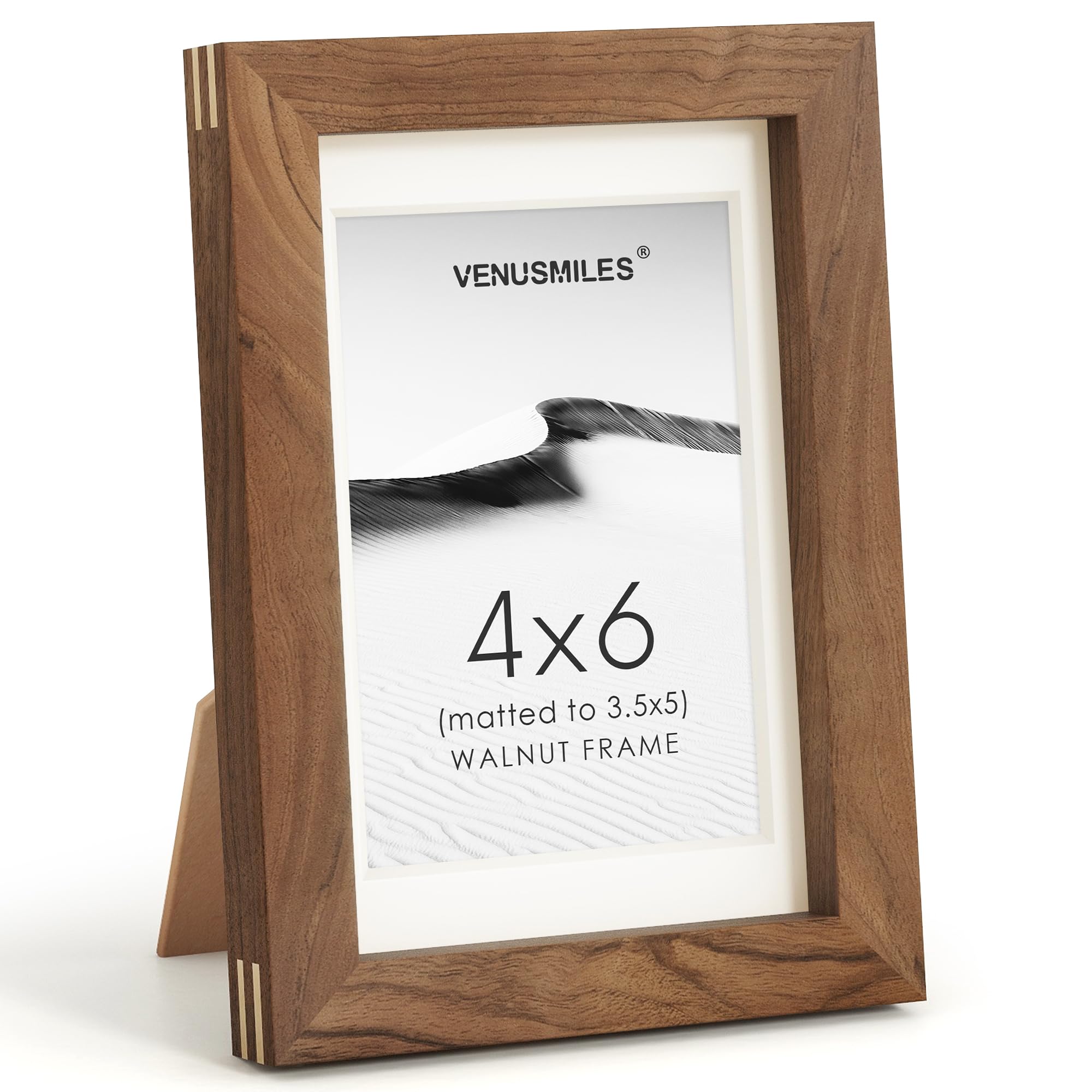 4x6 Picture Frame, USA-Sourced Natural Walnut Wood Photo Collage Frame