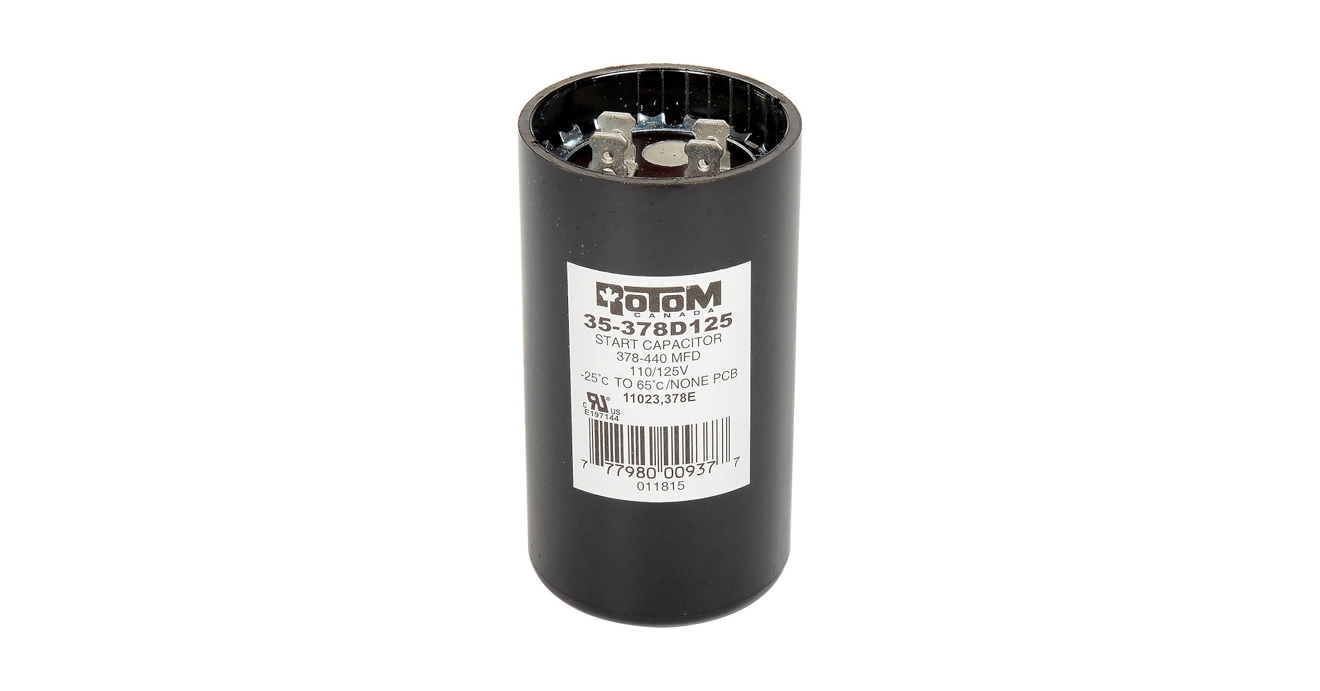 Amazon.com: Motor Start Capacitor, 125 Volt, 378-440 MFD