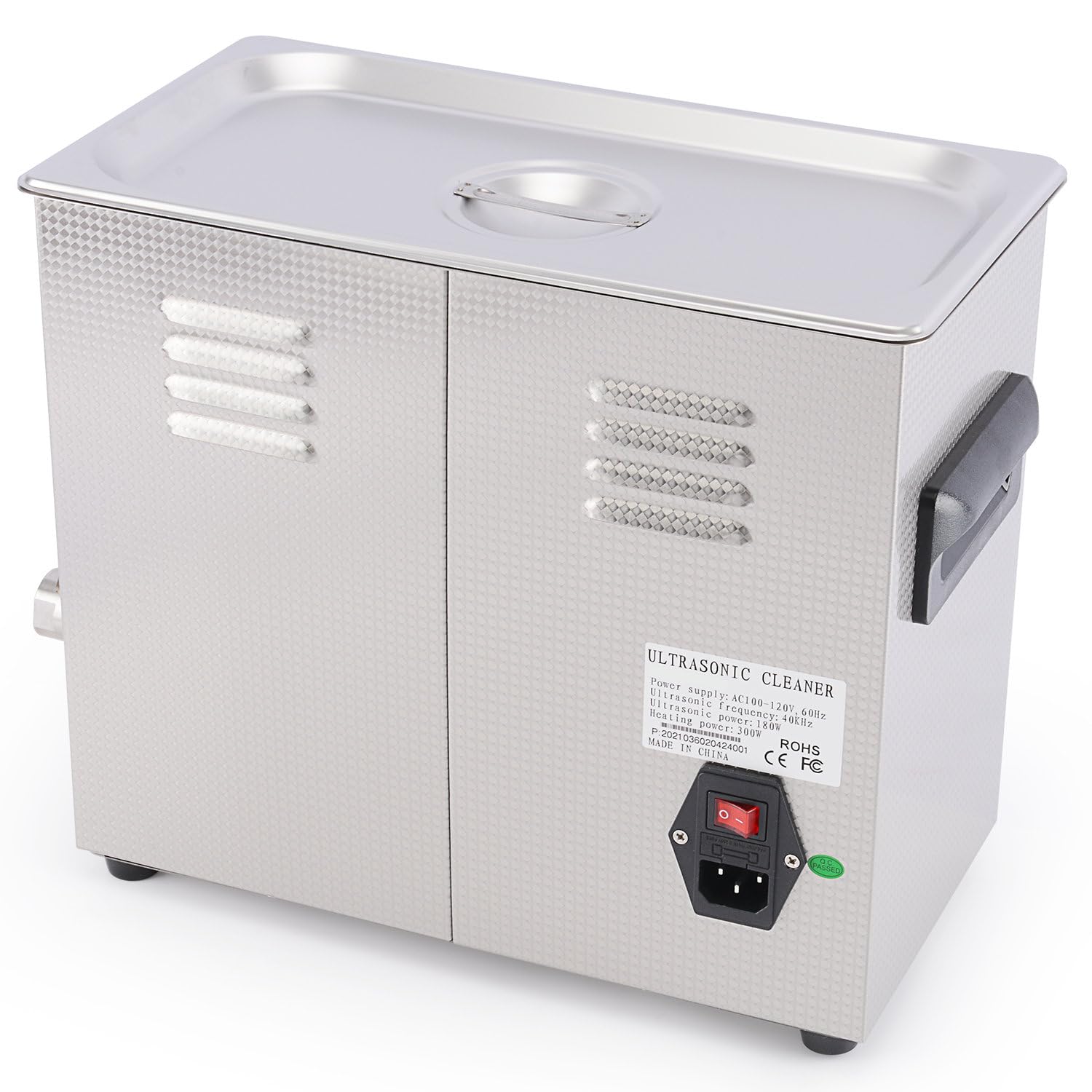 stonylab Myjka Ultradźwiękowa 6,5 L, Stal Nierdzewna 304, Mechaniczny Panel Sterowania z Ogrzewaniem i Timerem, 40kHz 220V, do Laboratorium, Czyszczenia Biżuterii, Okularów i Części