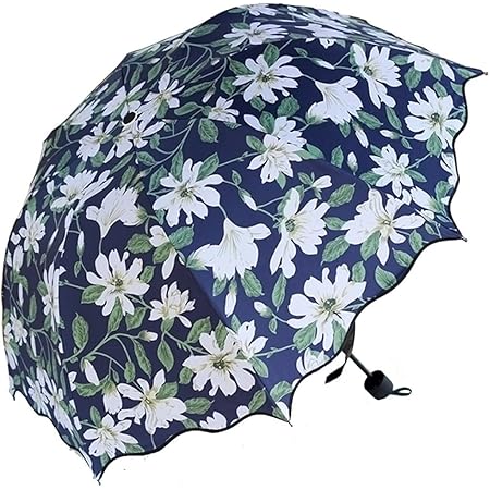 Amazon Co Jp Jtlife 晴雨兼用 折りたたみ傘 レディース おしゃれ 折り畳み傘 耐強風 超撥水 收纳ケース付き 雨も防ぐ 耐風撥水 手開き 日傘 Uvカット 100 遮光 高密度nc布 超遮光 花の絵も傘 黒い裏地 超吸水 防水 8本骨 直径95cm 百合の花 ホーム キッチン