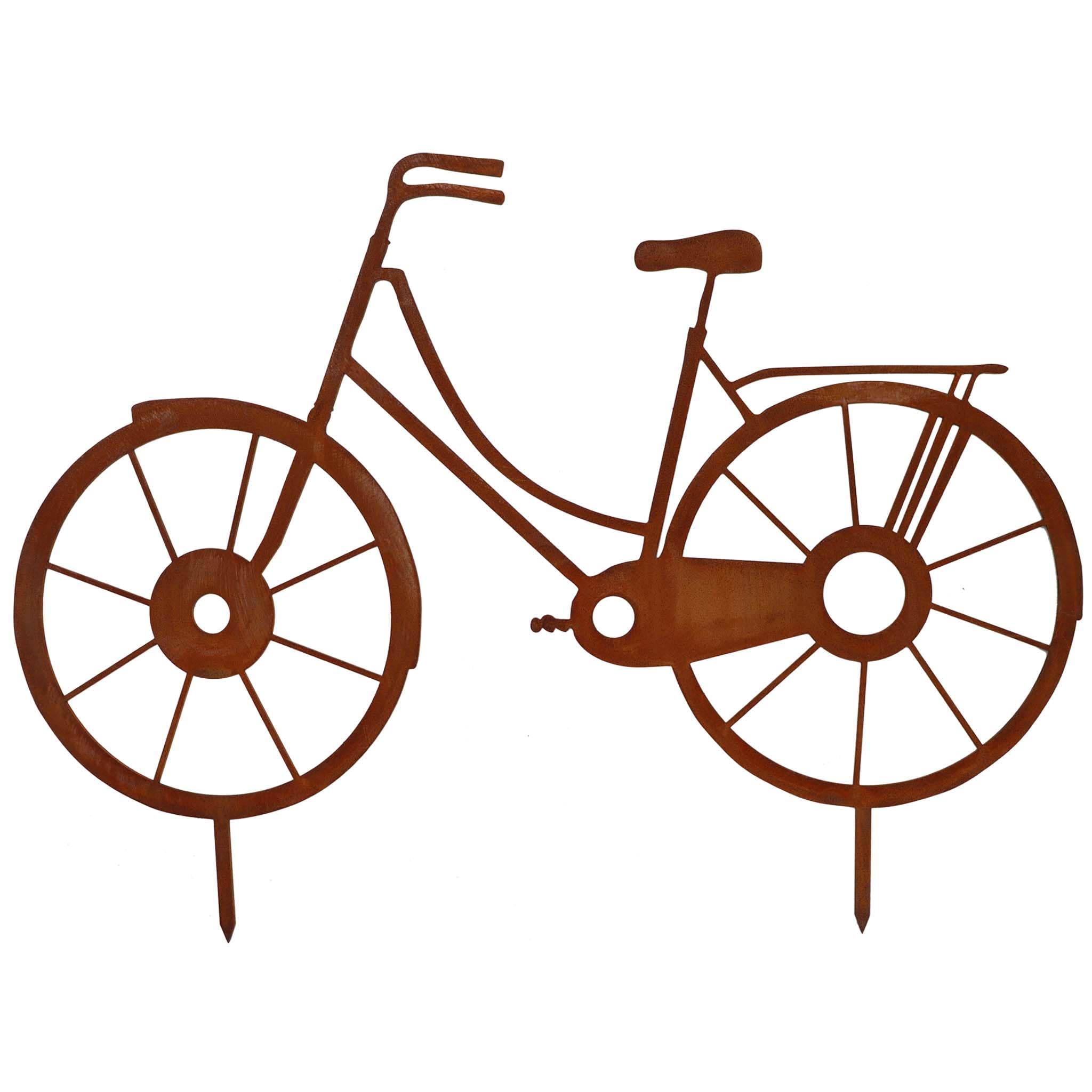 Rostikal Metall Fahrrad 41 x 25 cm - Rost Deko für Garten, Gartendeko in Rostoptik - Ausgefallene Metall Dekoration