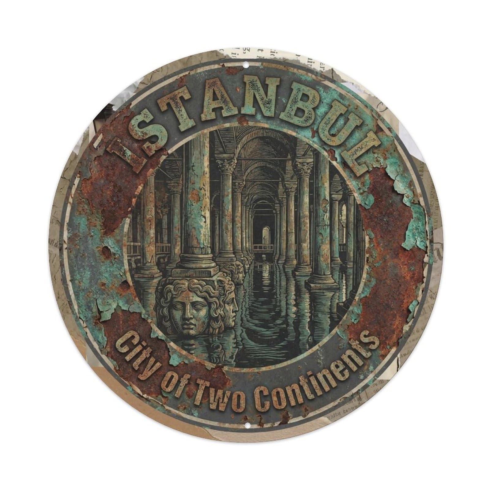 Vintage Travel Istanbul Turkey Vintage Vintage Metal Tin Sign Plaque Wall Decor for Cafe, Club Bar, Office, Garden Metal Poster 8x8Inch