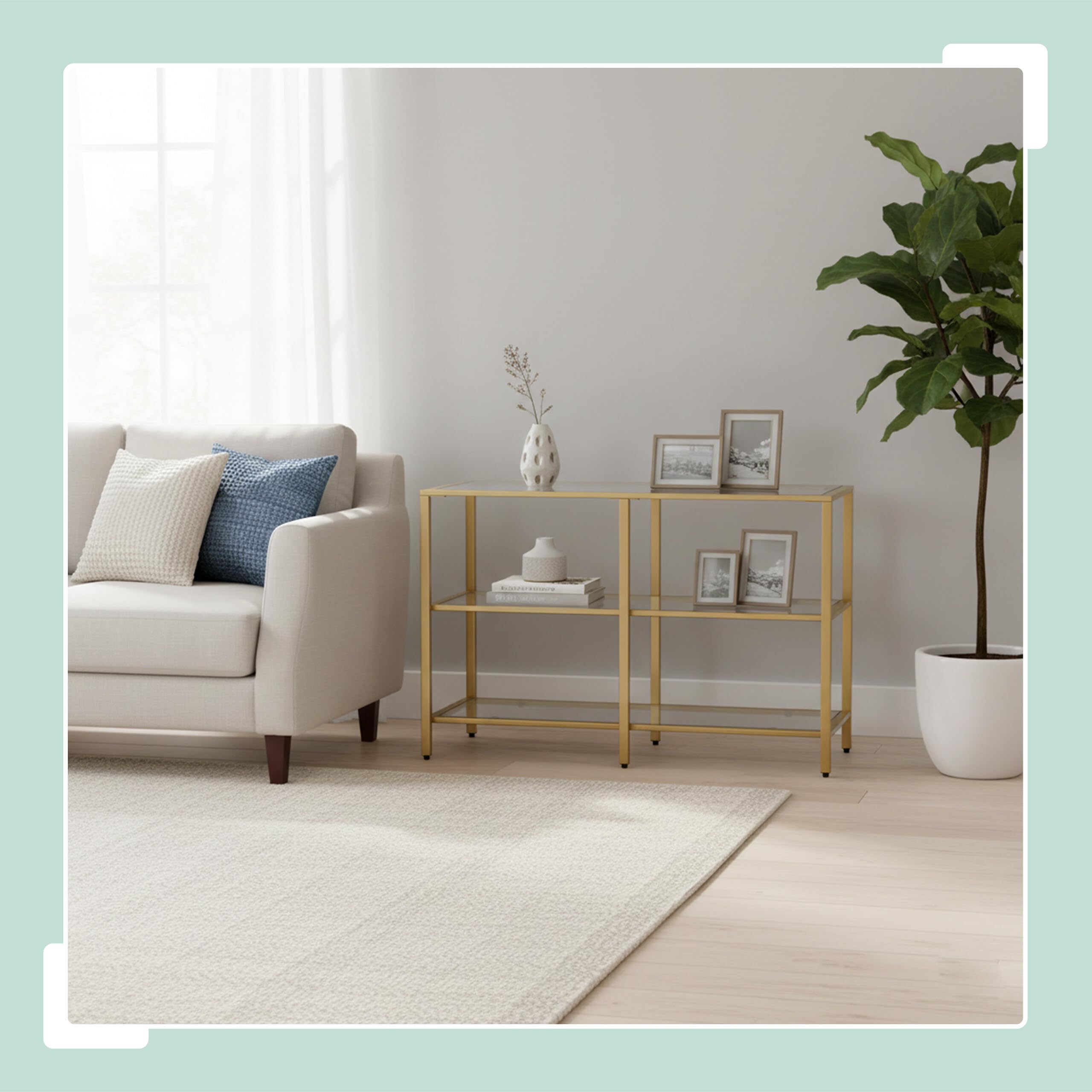 Relaxdays Consolle, HxLxP: 73 x 100 x 30 cm, Metallo, Vetro, Stretta per Ingresso, Tavolo con 3