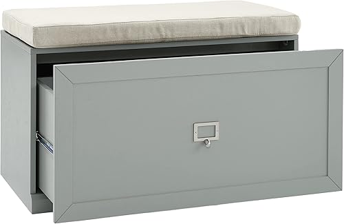 Miniatura 4 de Crosley Furniture Harper Banco de almacenamiento de entrada con cajón organizador de zapatos, gris