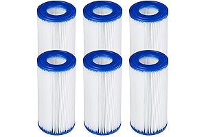 Bestway Type III/A Outdoor Swimming Pool Filter Pump Cartridge Replacement (6 Pack)