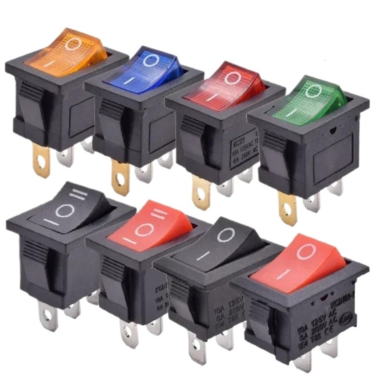 Interruttore a bilanciere KCD1 da 10 pz/lotto