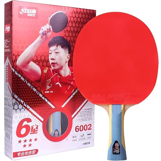 DOUBLE HAPPINESS DHS Ping Pong Table Tennis Paddle,Professional Racket with Carrying Case for Tournament Play (6002-FL-)
