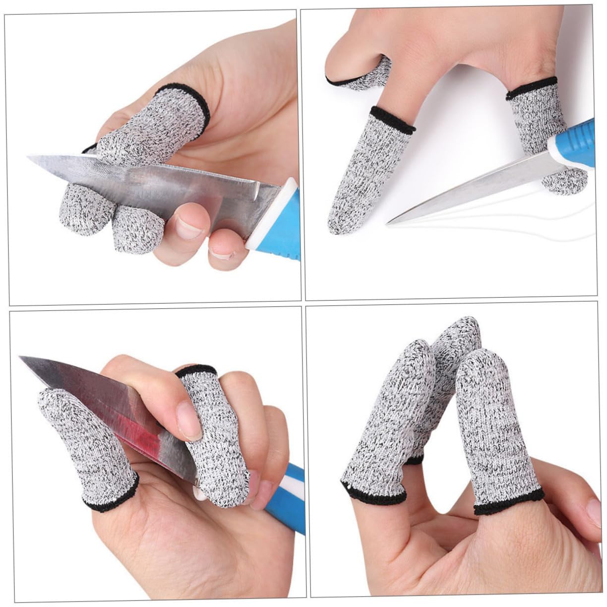 COLLBATH 4-Pack Cut Resistant Knitting Protectors Reusable Safety Gloves for Carving Crafting and Kitchen Use