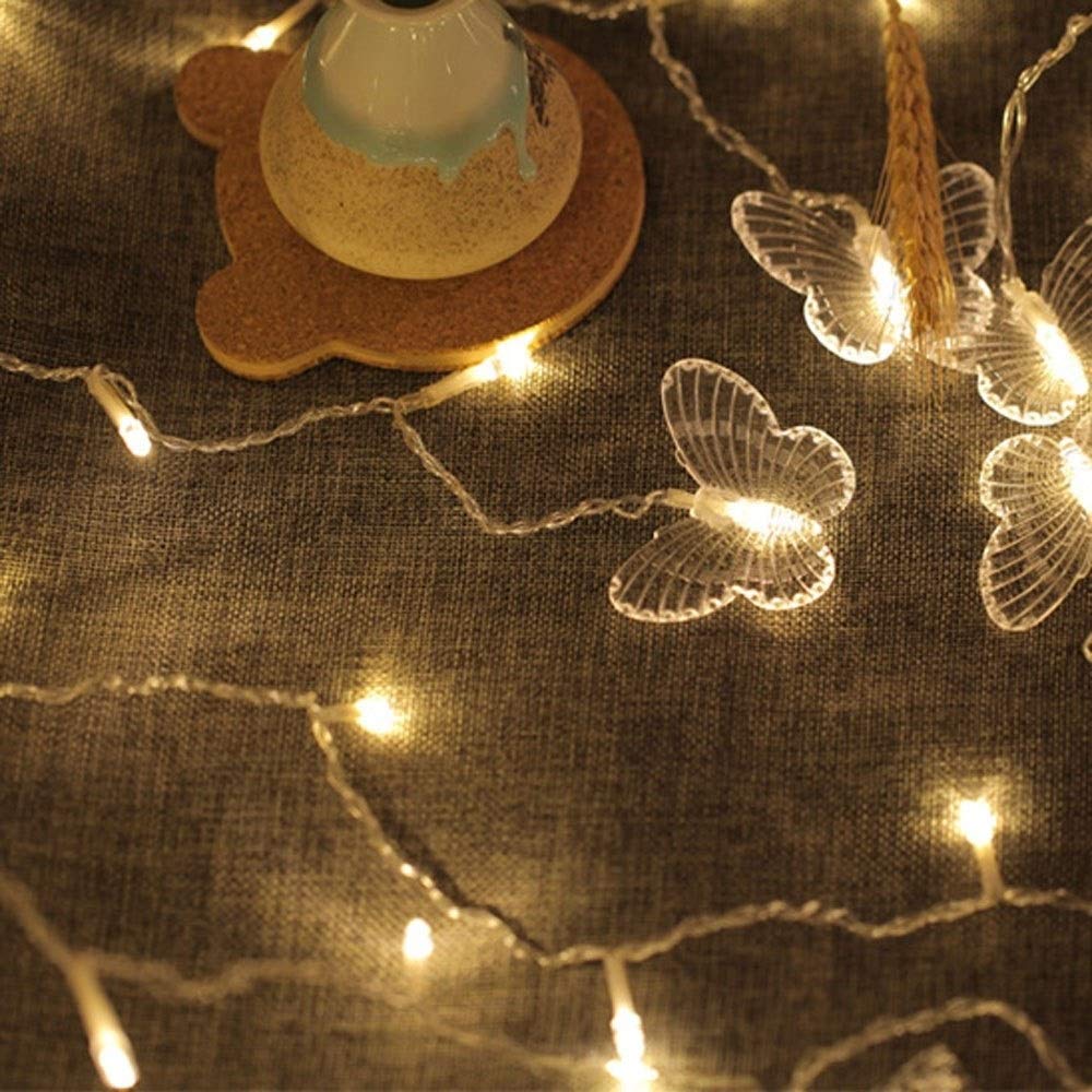 Światła łańcuchowe, LED na zewnątrz wewnątrz LED motyl sople światło niskonapięciowe latarnia wisząca oświetlona ekspozycje świąteczne patio odpowiednie Halloween ogród salon taras dekoracja liny