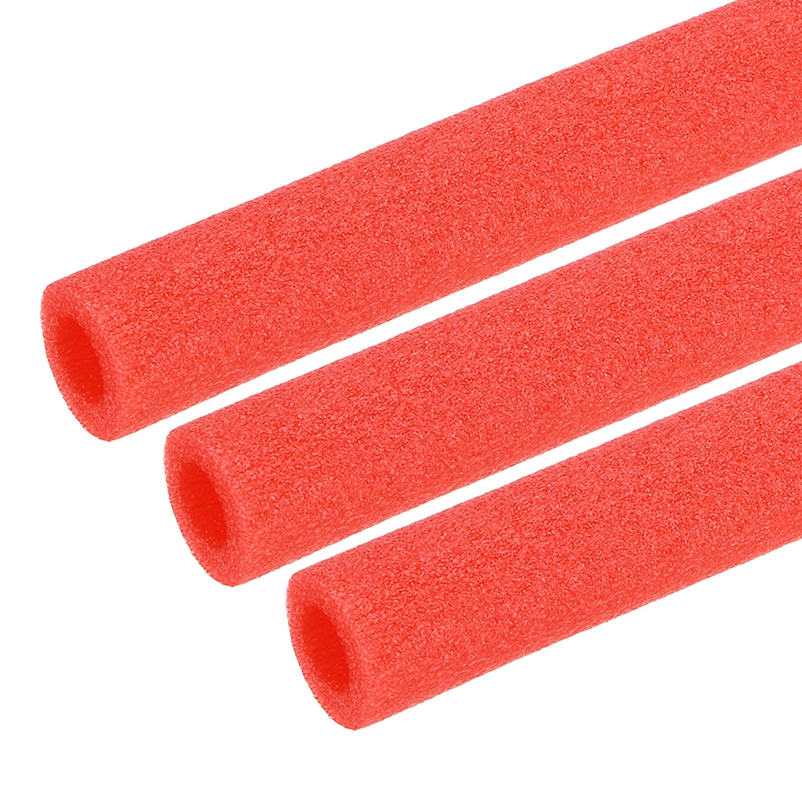 QUARKZMAN 3 szt. rurki z pianki izolacyjnej do rur 3/8" ID 0,79" OD nawijanie rury rurowej długość 3,3 stopy - uchwyty chroniące przed zamarzaniem węże do ciepłej wody, czerwony