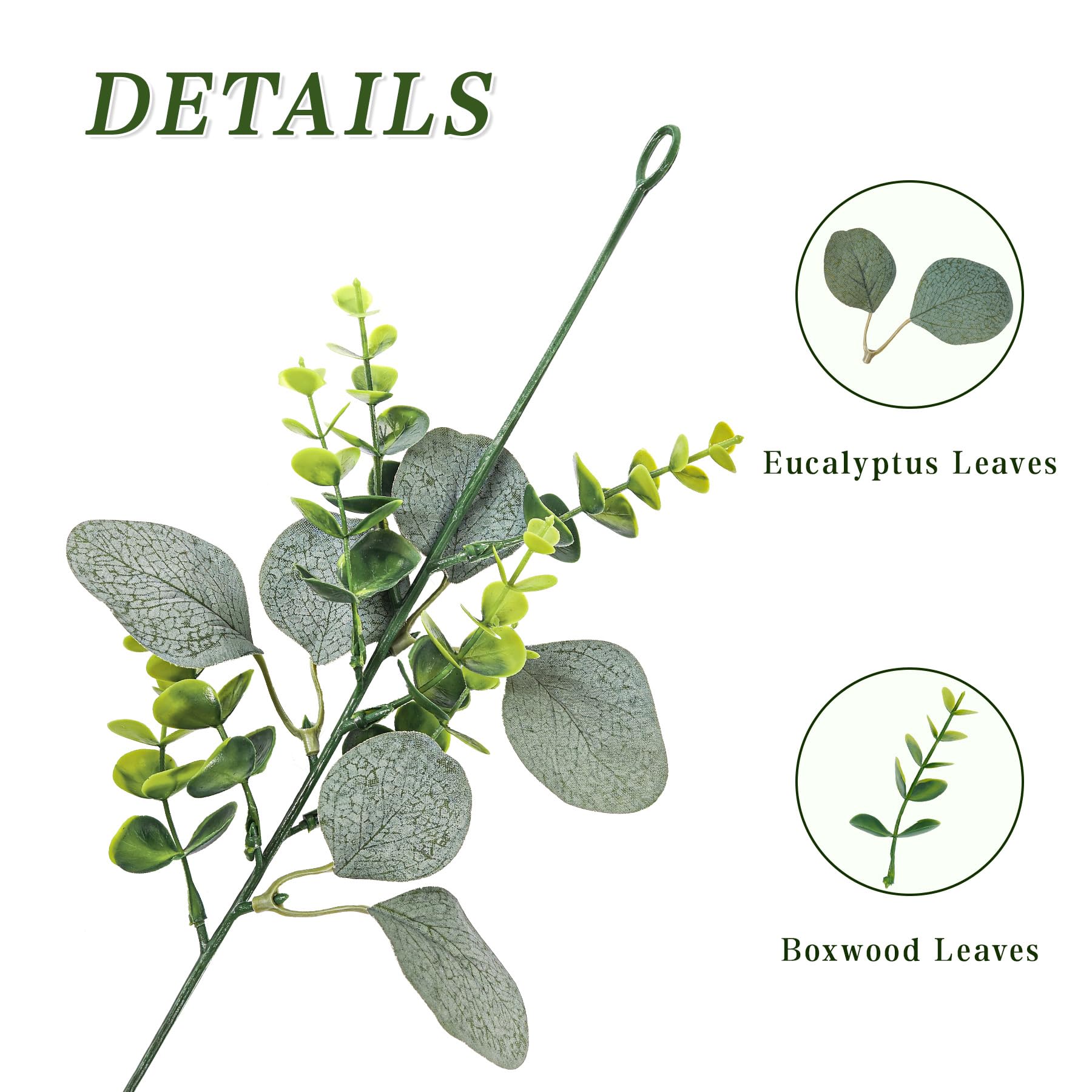 YOUNGLEAVES Künstliche Eukalyptus-Girlande, 8 Stück, künstliche grüne Girlande, Ranken, hängende Eukalyptusblätter für Hochzeit, Hintergrund, Bogen, Wanddekoration, Tafelaufsatz für den Außenbereich