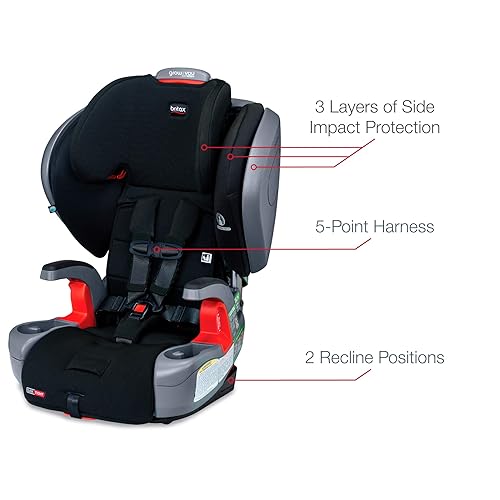 Miniatura 5 de Britax Grow with You - Arnés para asiento de auto - 2 capas protección contra impactos Cenicero., Color gris frío., Verde azulado, Cool N Dry,