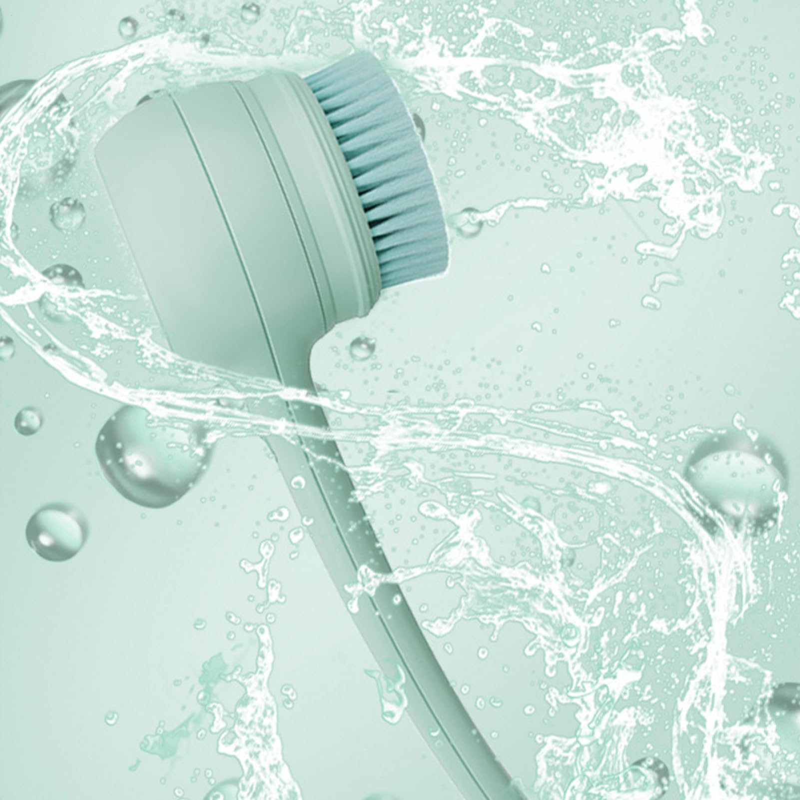 Scrubber per la schiena per doccia, spazzola da bagno con doppio manico | Scrubber per il corpo con ricarica USB e manico lungo | Spazzola elettrica Spazzola per la schiena a batteria grande 5 testin