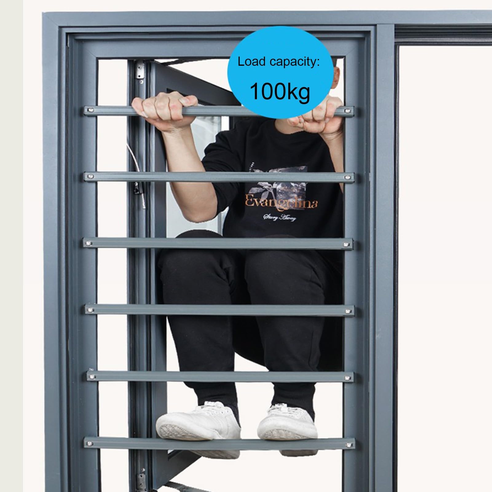Barra de seguridad de aleación de aluminio para ventana, barra de seguridad para niños, para el hogar, parrilla de 120 cm, ideal para protección de habitación de niños y sala de estar
