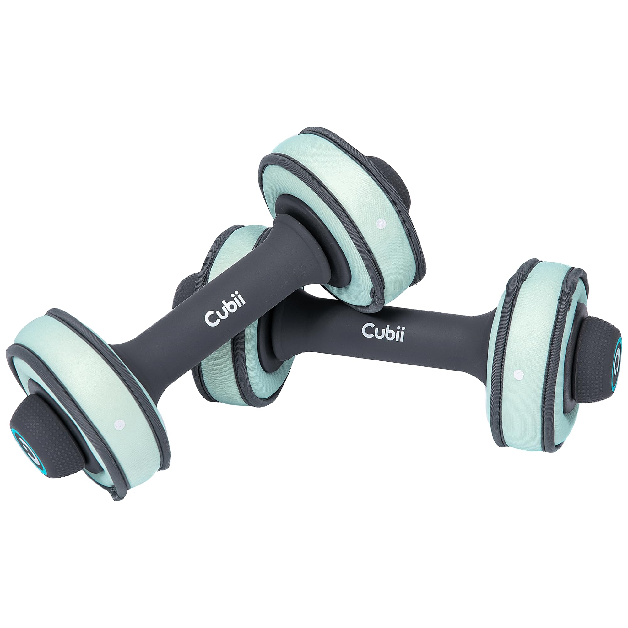 CubiiBuild Adjustable Dumbbell Set - Includes Two Adjustable Hand Weight Dumbbells Plus 4 Cubii 1 lb SoftRings Free Weights ​with Fast and Easy Exercise Weight Adjust for Women and Men Strength