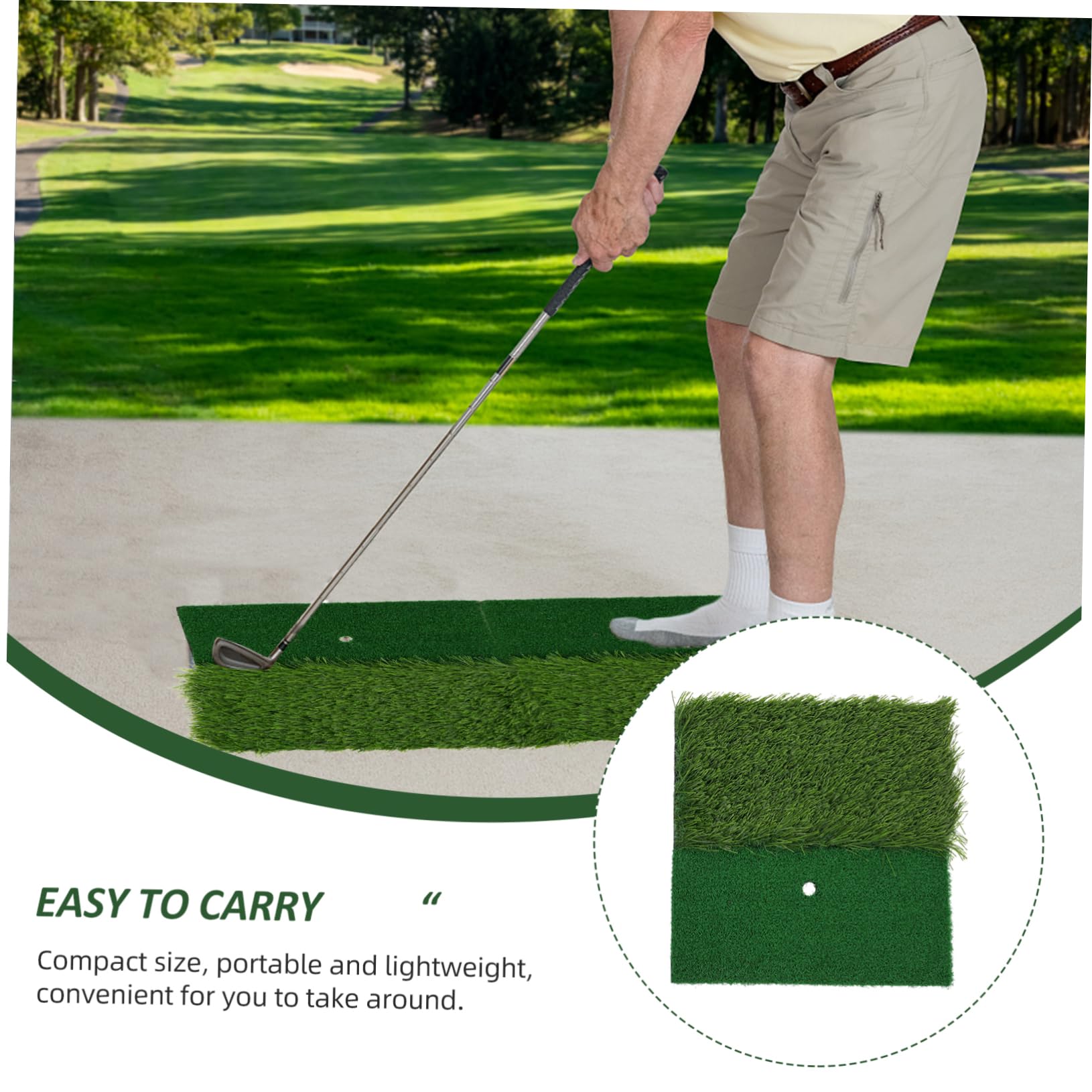 Mipcase Portable Golfing Hitting Mat Golf Swing Practice Mat Golf Training Equipment