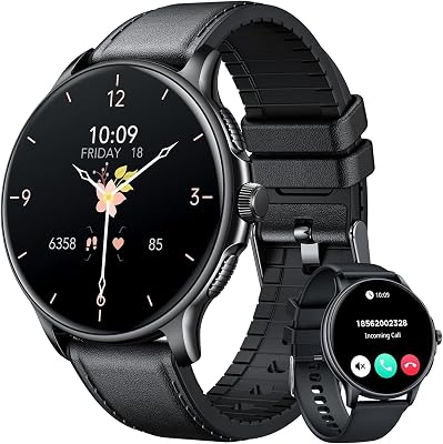 Reloj Inteligente Hombre Smartwatch con Llamadas: 1.43" Redondo AMOLED Display de Pulsometro Presion Sueño Arterial 100+ Modo Deportivo Podómetro IP68 Impermeable con Smartwatch para iOS y Android